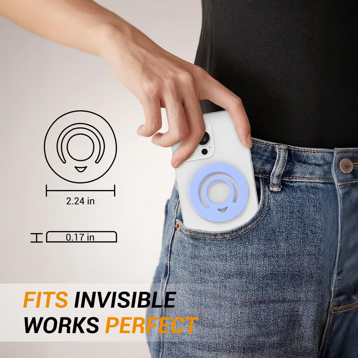 Agarre Magnético Ultradelgado Vitomas Ultramarino con Anillo Doble para iPhone