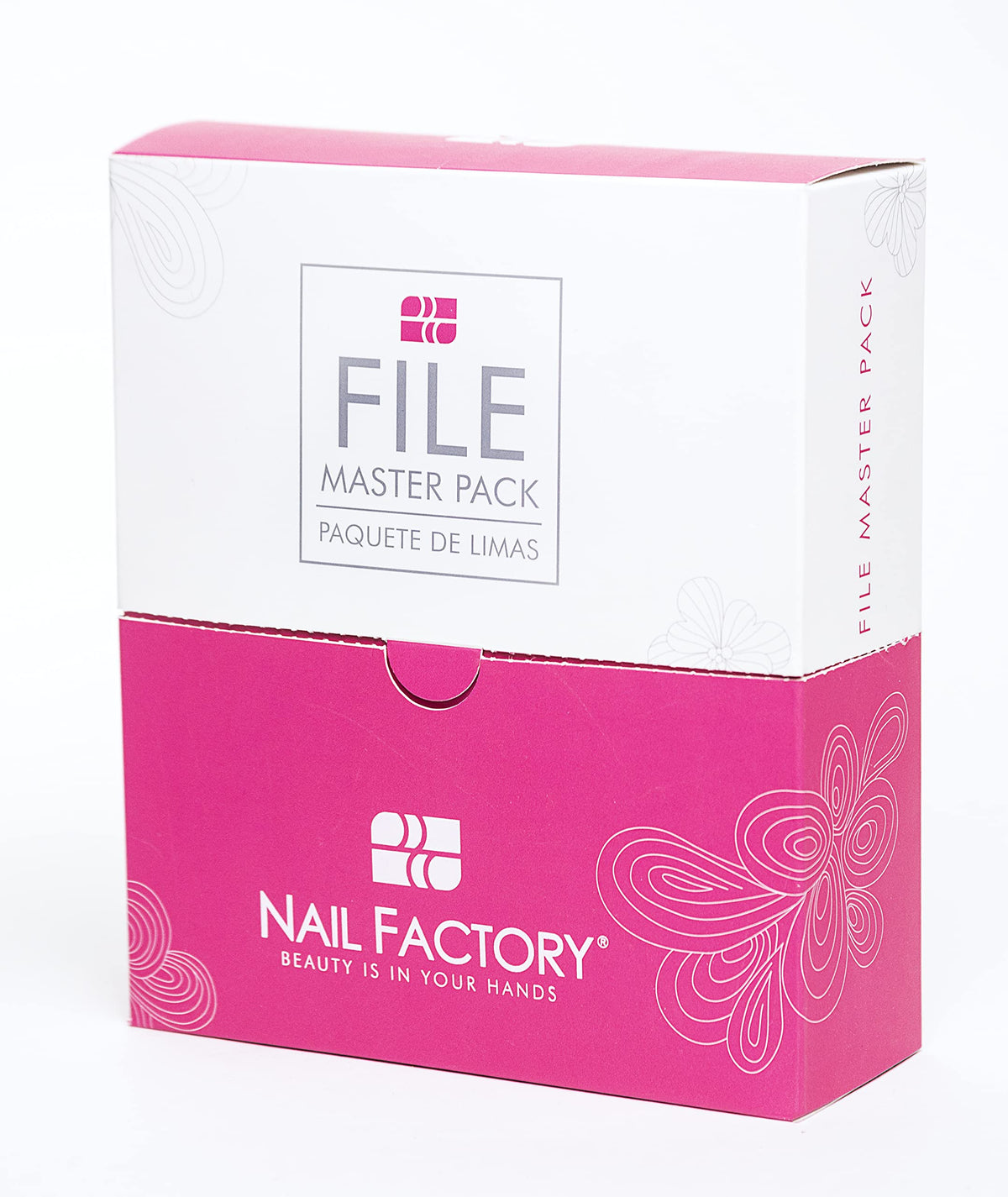 NAIL FACTORY - Pack de Limas Para Manicure Master File Pack, 50 Limas de doble cara. 25 limas grano 100/100, 15 limas grano 150/150 10 limas grano 220/220