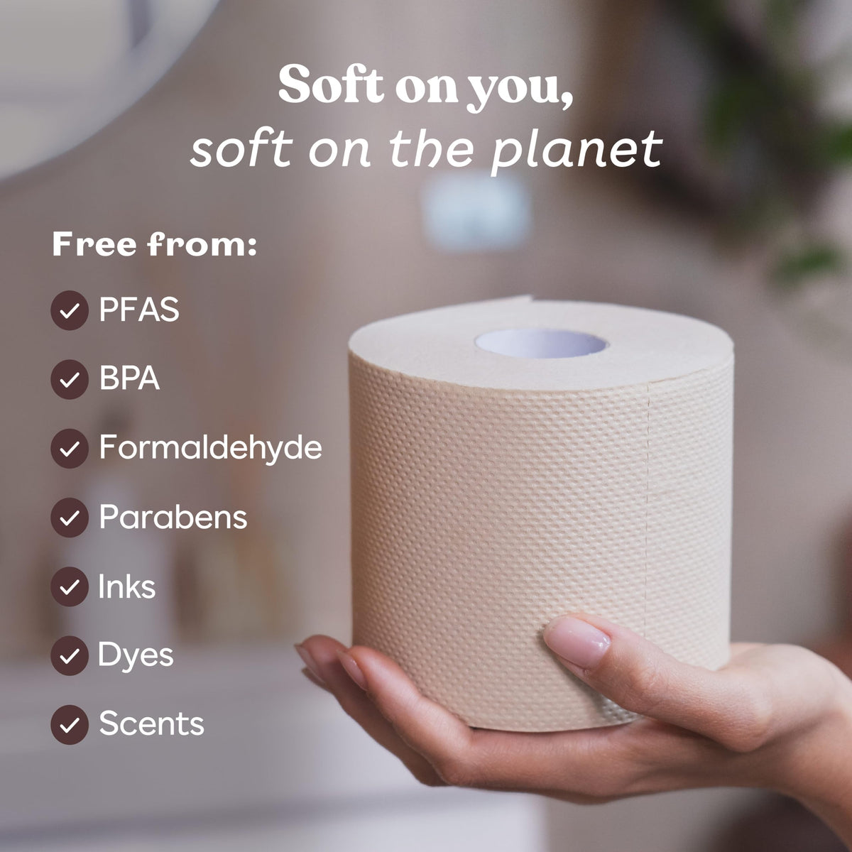 Papel Higiénico Betterway Bambú sin Blanquear Ecológico de 3 Capas 36 Rollos de Larga Duración