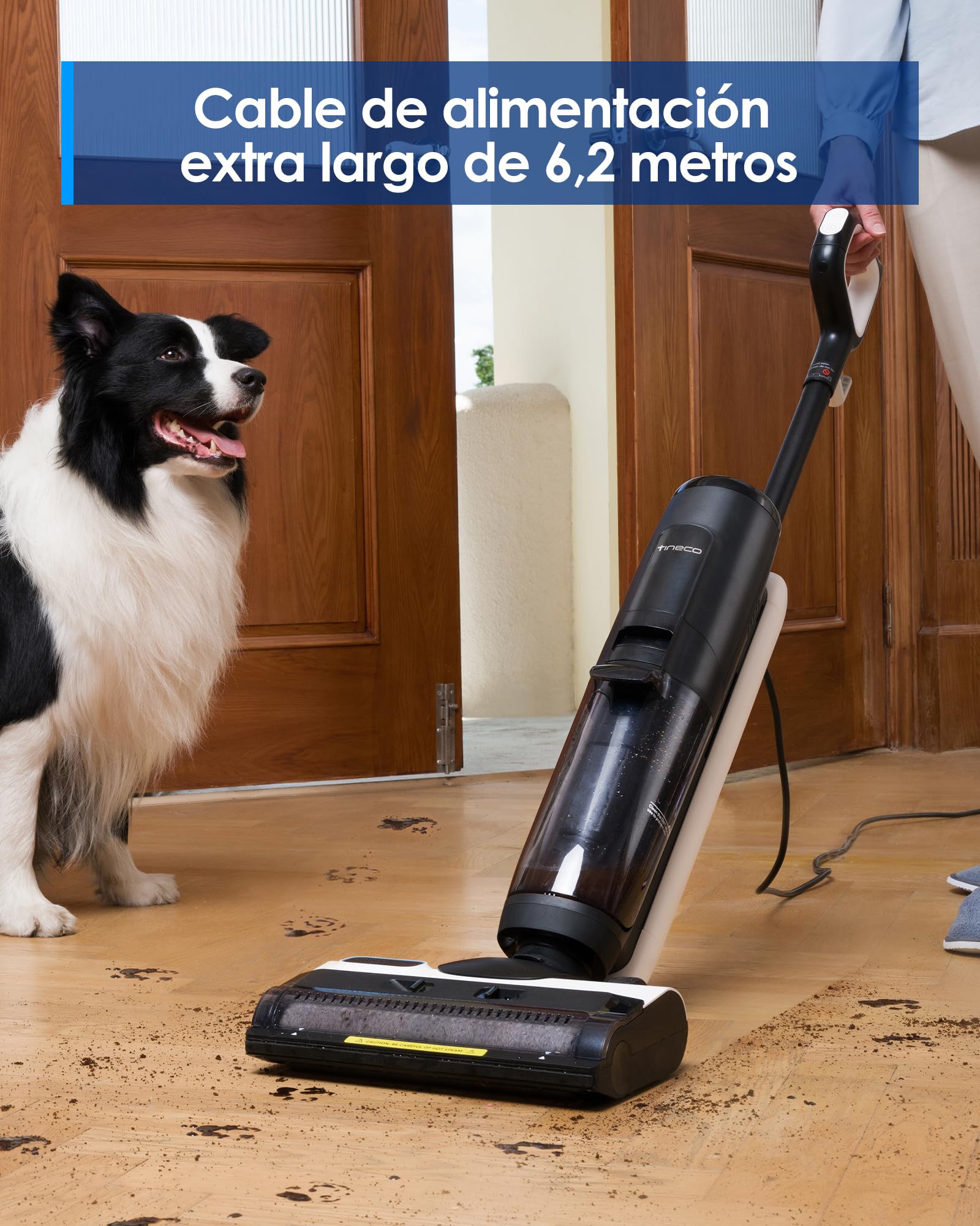 Aspiradora Tineco IFLOOR 5 Steam Blanca Todo en Uno para Suelos de Madera Dura para Mujer