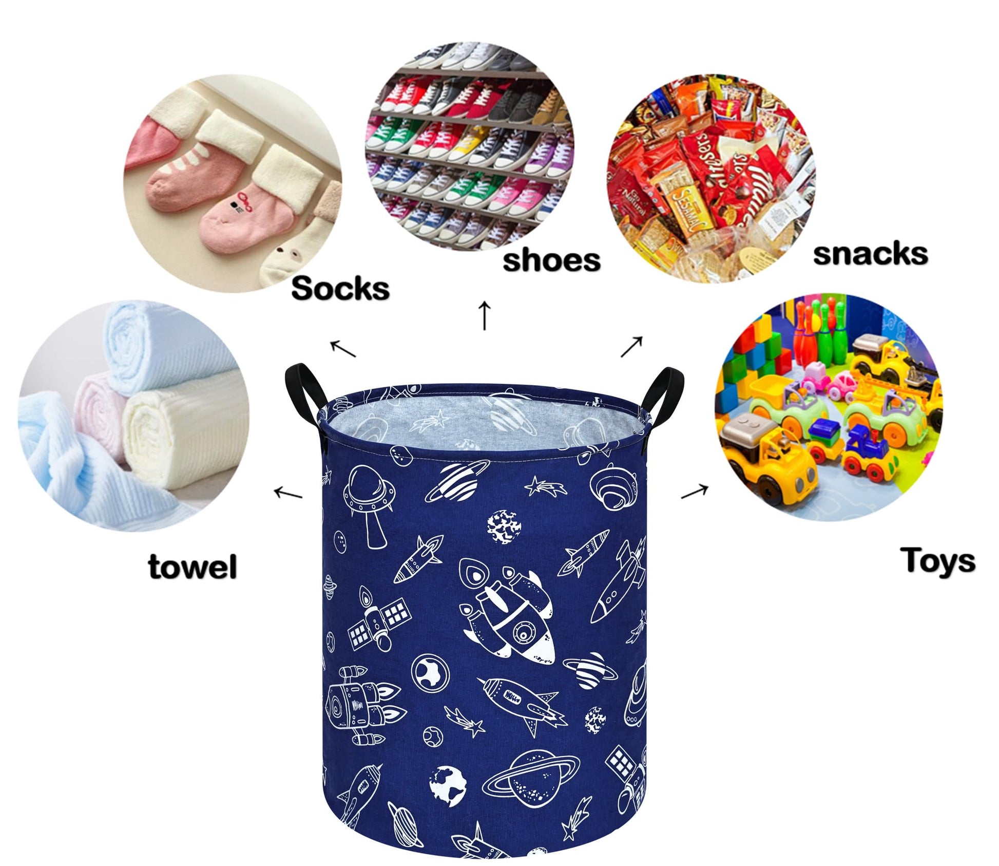 Cesta de almacenamiento DUYIY con asa grande, cesta organizadora para ropa sucia, lavandería, juguetes de bebé, ropa de niños, cesta de regalo