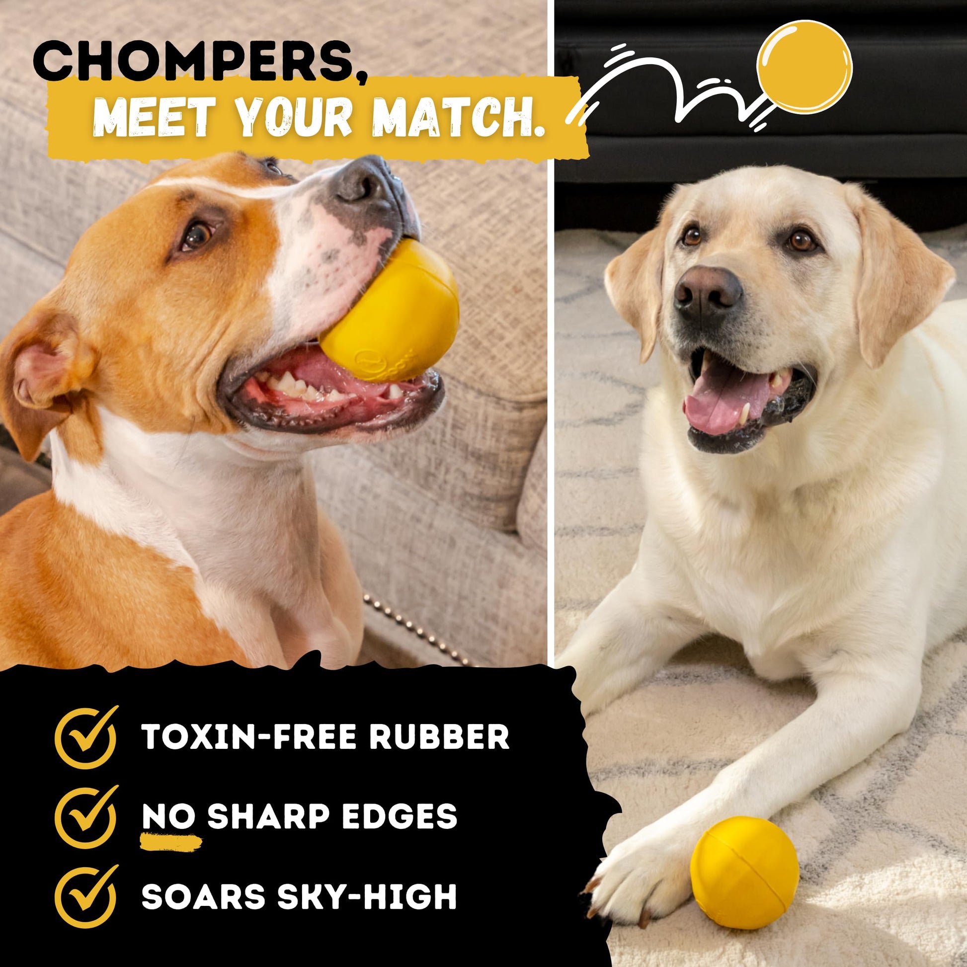 Juguete Masticable Resistente ChewChamp Hule Natural para Perros Medianos y Grandes