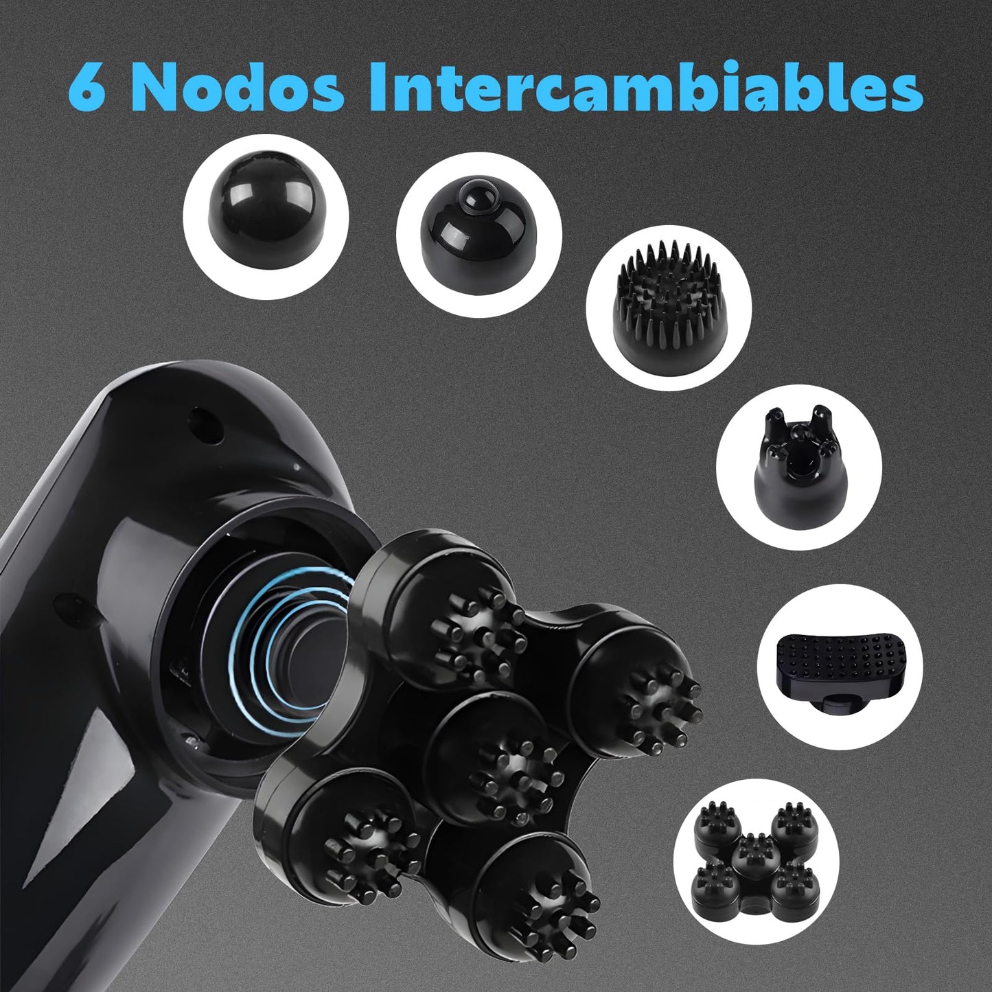 Masajeador de Percusión de Tejido Profundo, Masajeador de mano para aliviar el dolor de espalda, cuello, músculos, hombros y piernas, Masaje eléctrico de todo el cuerpo, Regalo para mujeres hombre