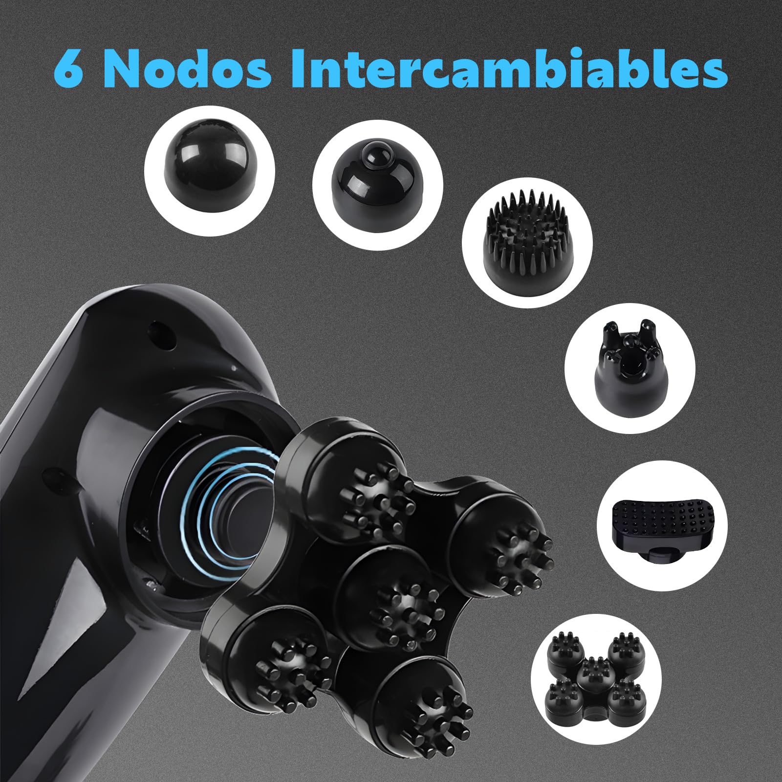 Masajeador de Percusión de Tejido Profundo, Masajeador de mano para aliviar el dolor de espalda, cuello, músculos, hombros y piernas, Masaje eléctrico de todo el cuerpo, Regalo para mujeres hombre