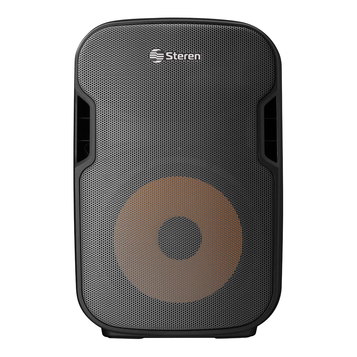 STEREN BAF-1255BT Bafle 12" 2300 WPMPO Bluetooth, woofer y Tweeter, MP3 por microSD o USB, AUX RCA, 6,3 mm para Mic, Crossover, Salida Speakon, Ruedas y agarraderas, Orificio para Colocar en Pedestal