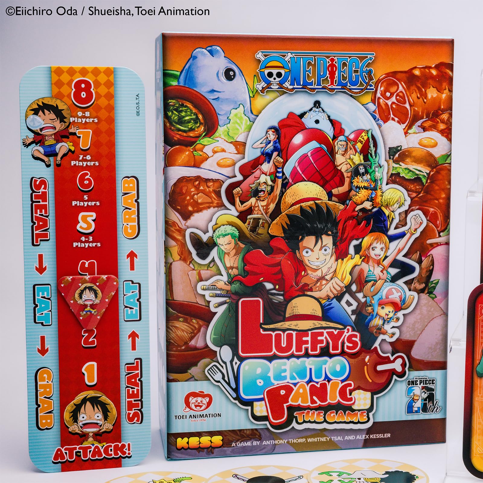 KESS One Piece: Luffy's Bento Panic Juego para Jugadores de 10 años en adelante, Tiempo de Juego 30 Minutos, Anime, rápido de Aprender, diversión de la Fiesta: el Almuerzo se Sirve, con un Lado de