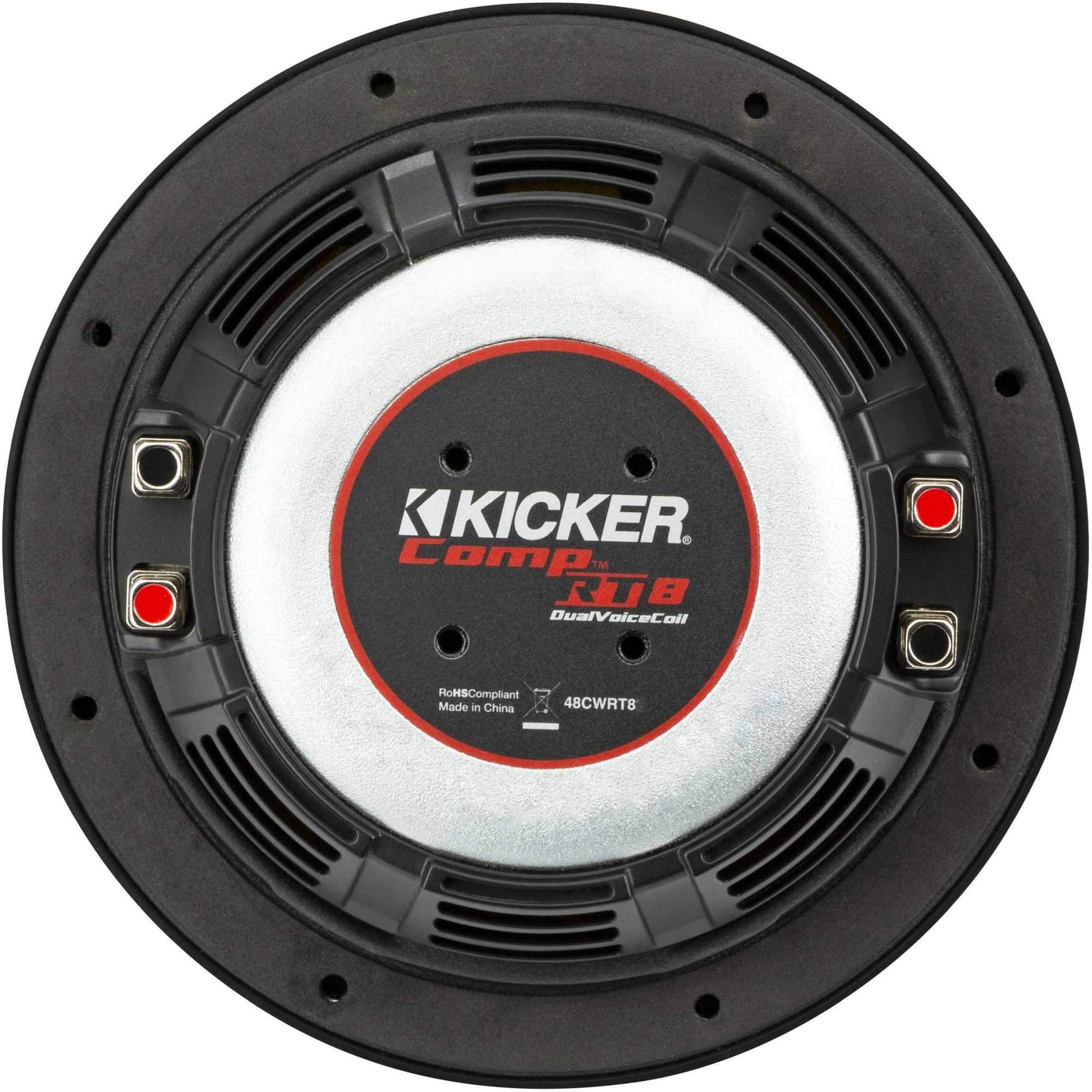 KICKER 48CWRT84 CompRT Subwoofer de 8 pulgadas, DVC, 4 ohmios