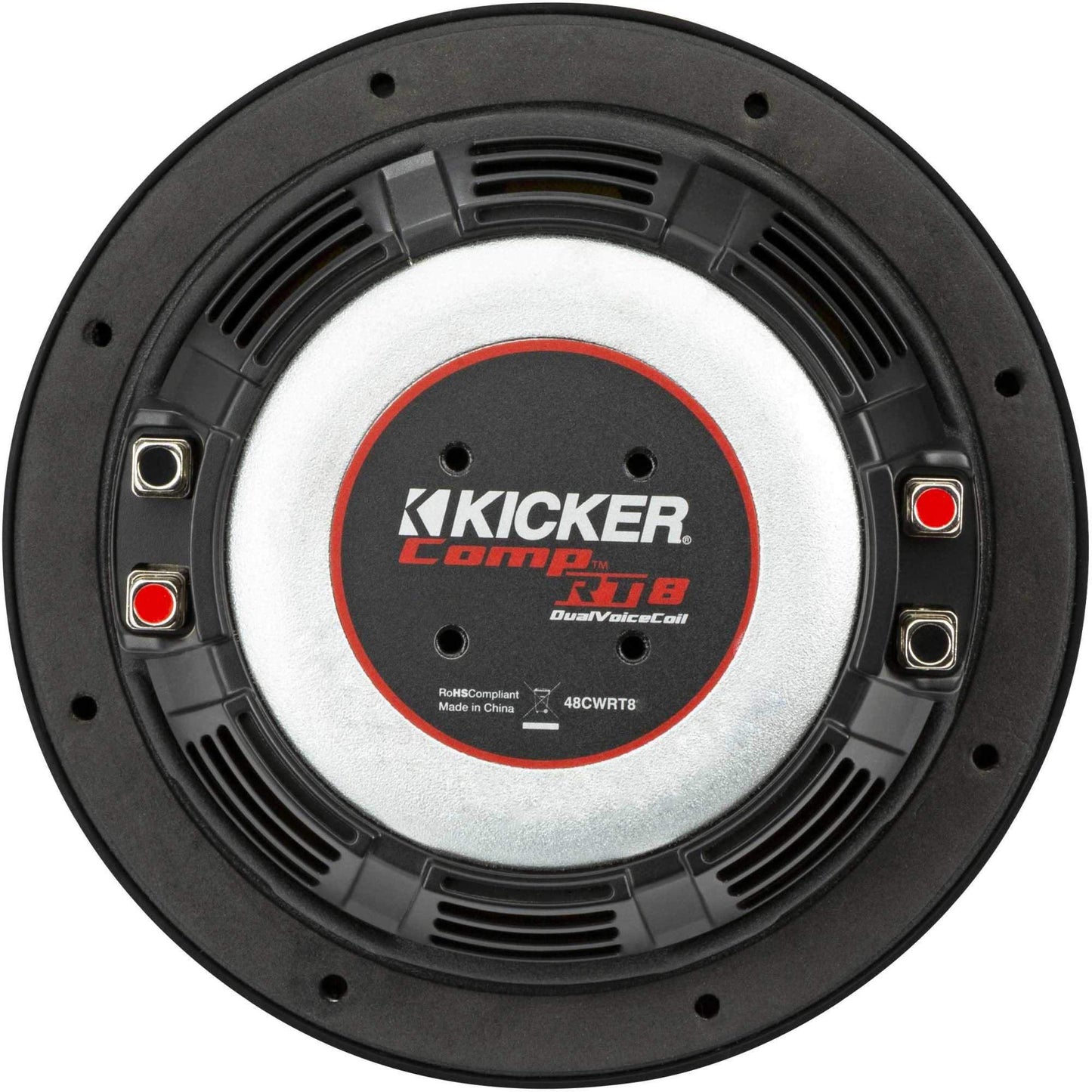KICKER 48CWRT82 CompRT Subwoofer de 8 pulgadas, DVC, 2 ohmios