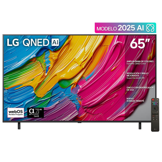 LG Pantalla 65 Pulgadas QNED AI QNED80 4K Smart TV 2025