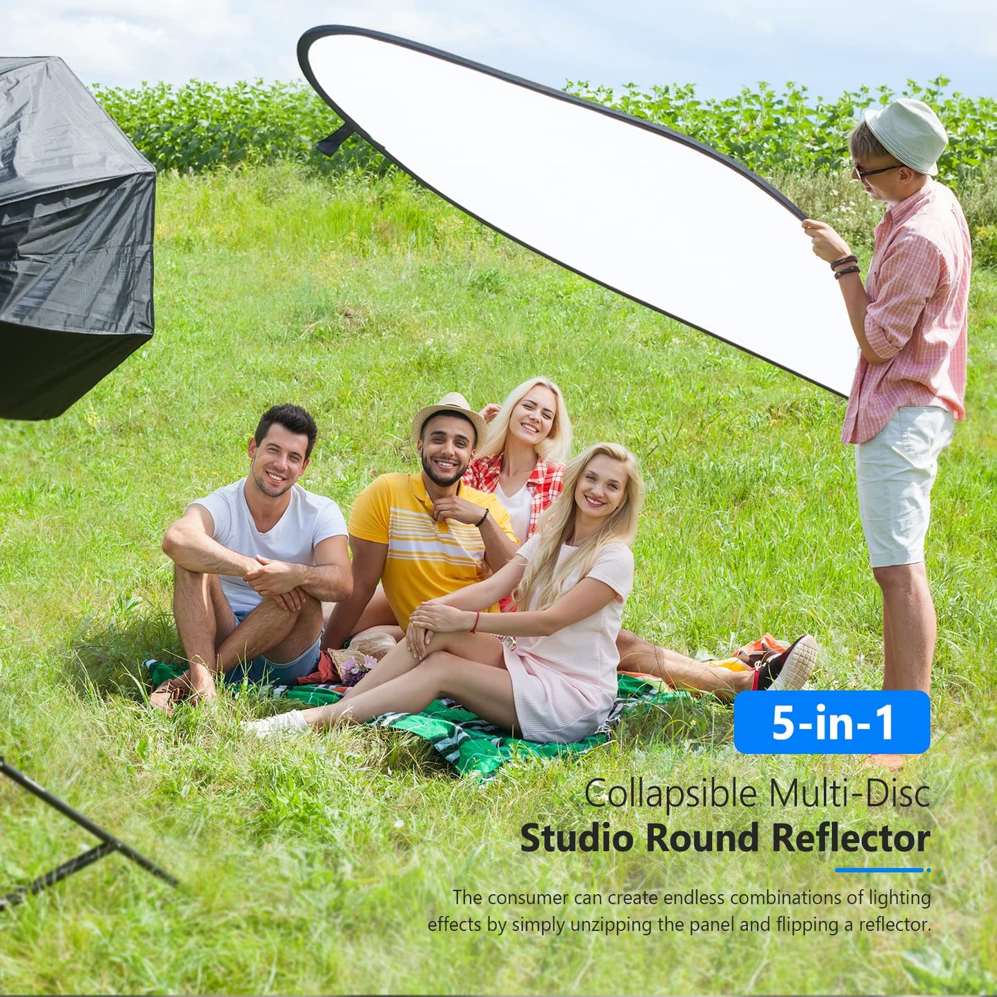 NEEWER 59"x79"/150x200cm Light Reflectors para Fotografía, Compacto 5 in 1