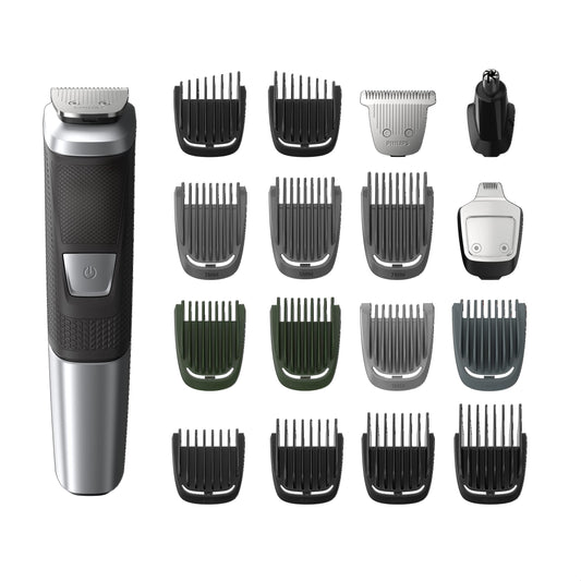 Cortadora Philips Norelco Multi Groomer MG5750/49 con 18 Piezas para Barba, Cuerpo, Cara, Nariz y Orejas