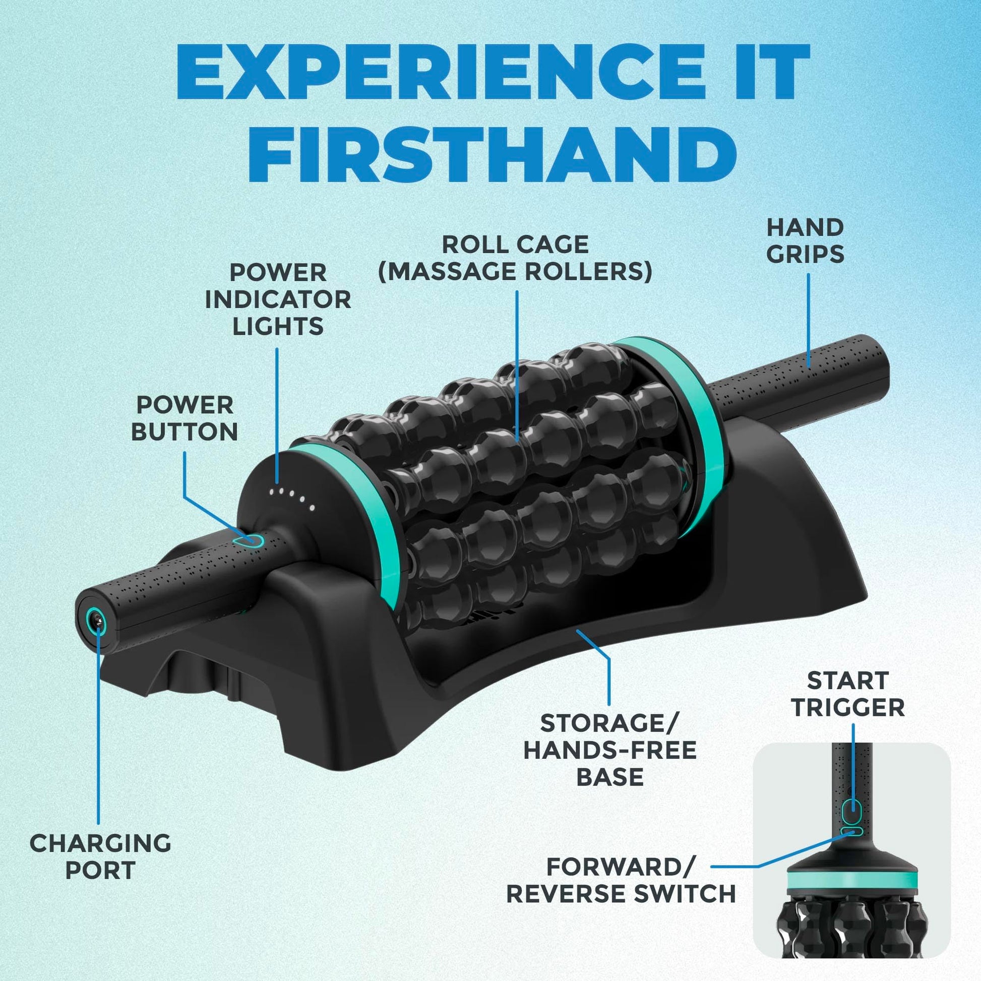 VERSAINSECT Rolling Percussive Massager, Percussive Therapy, Whole Body Relief, Deep Tissue and Muscle Recovery, Percussion Massage, Rechargeable, Hands-Free Base, Powerful, 5-Speed Reversible Spin