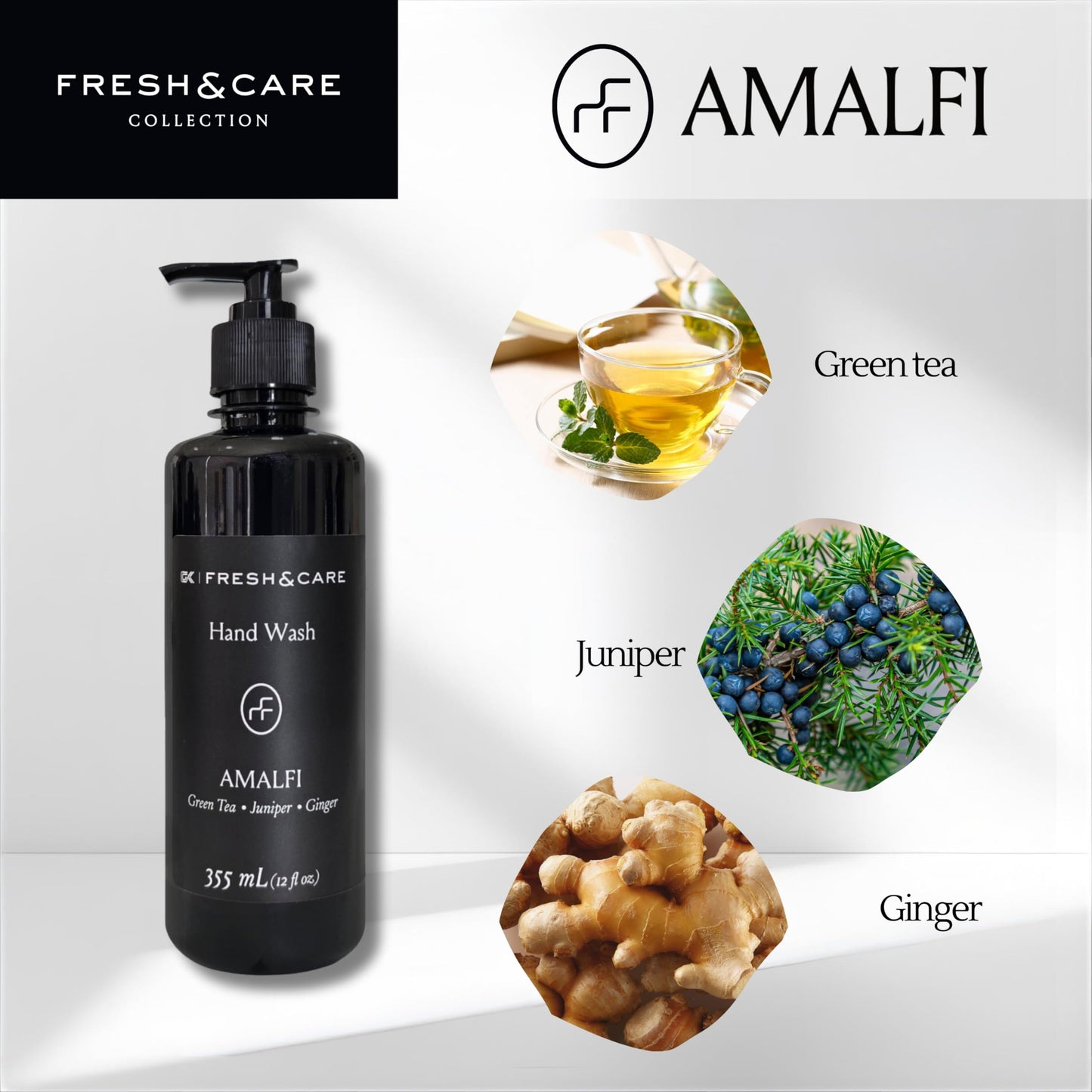 FRESH & CARE COLLECTION | Kit de Amenidades Hoteleras – Green Tea & Ginger – Set de Jabón y Crema para Hoteles, Airbnb y Spa. 355ml