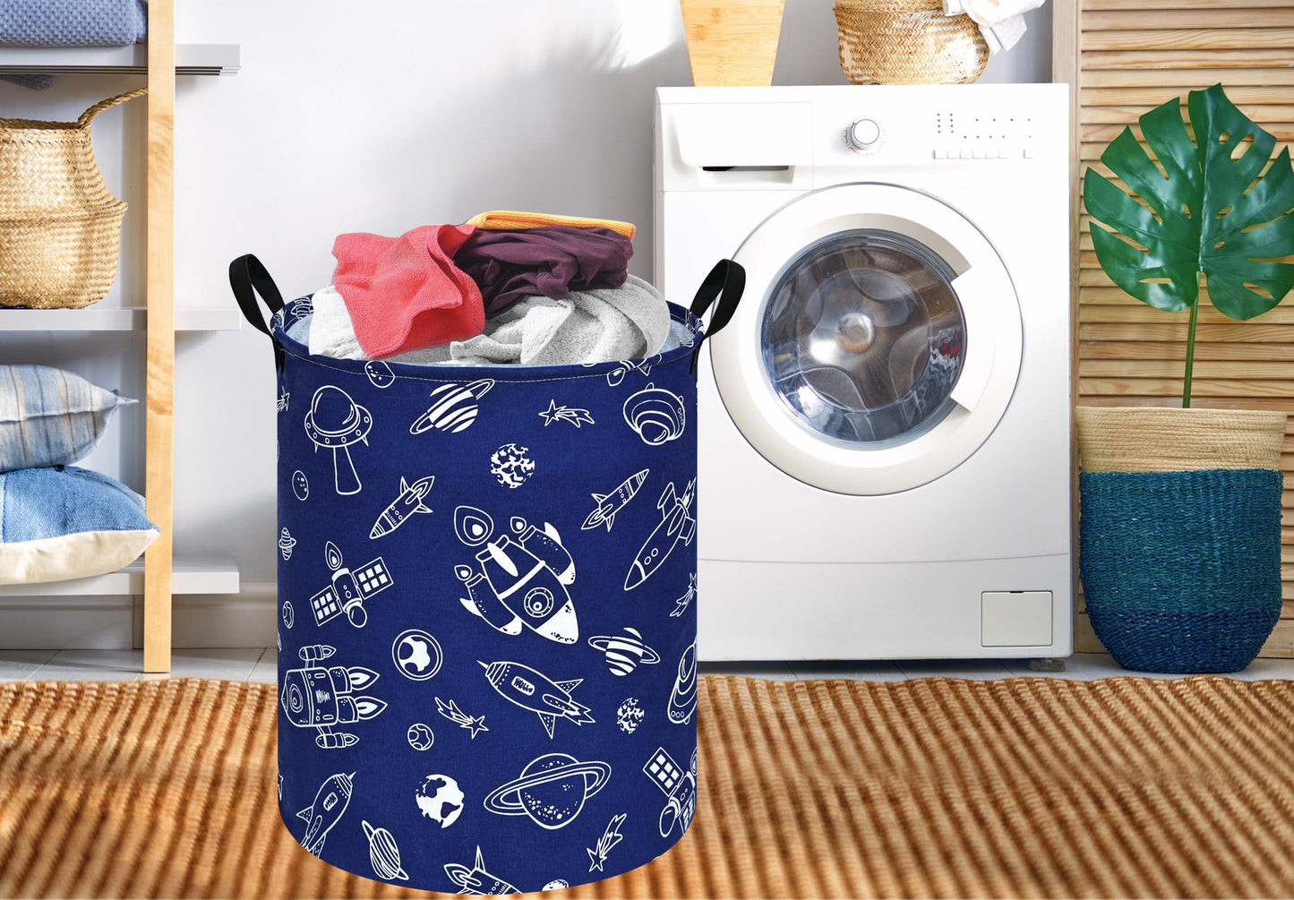 Cesta de almacenamiento DUYIY con asa grande, cesta organizadora para ropa sucia, lavandería, juguetes de bebé, ropa de niños, cesta de regalo
