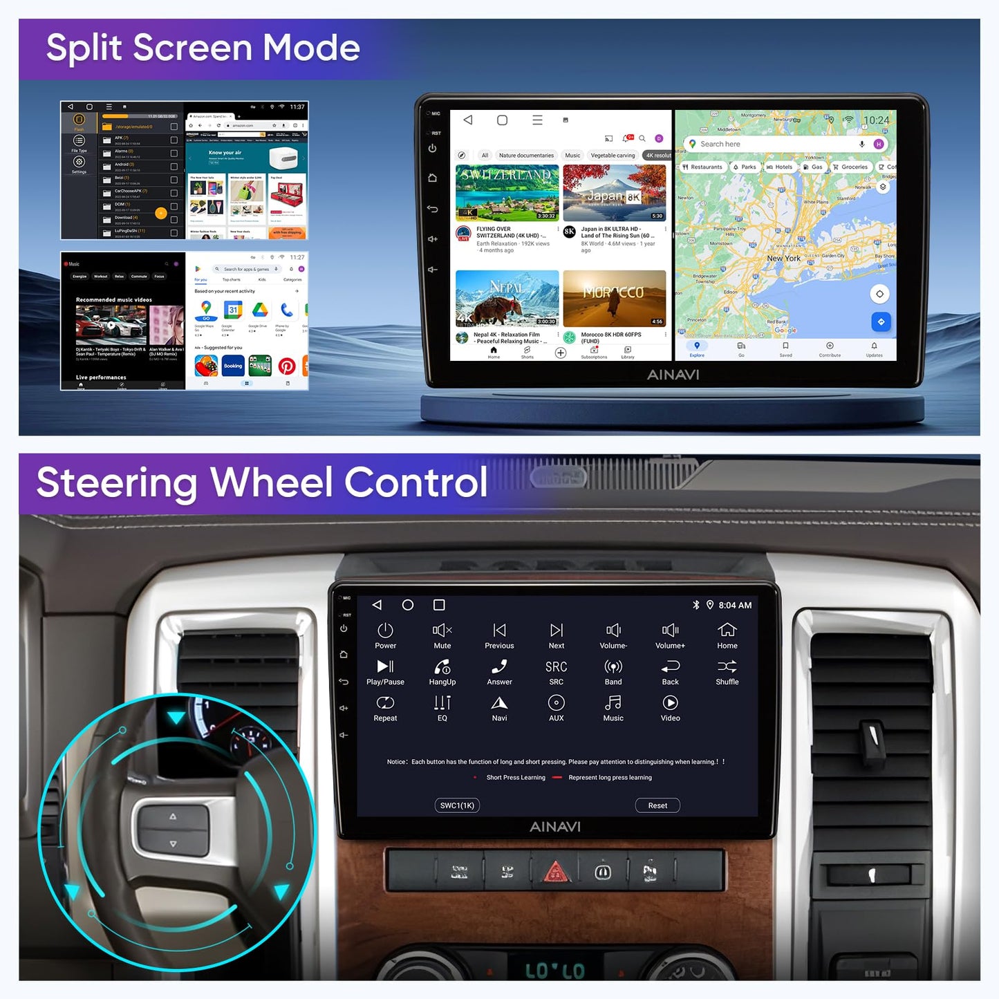 Estéreo de coche con visualización táctil de 10 pulgadas para radio Dodge Ram 1500 2500 3500 (2009-2012)