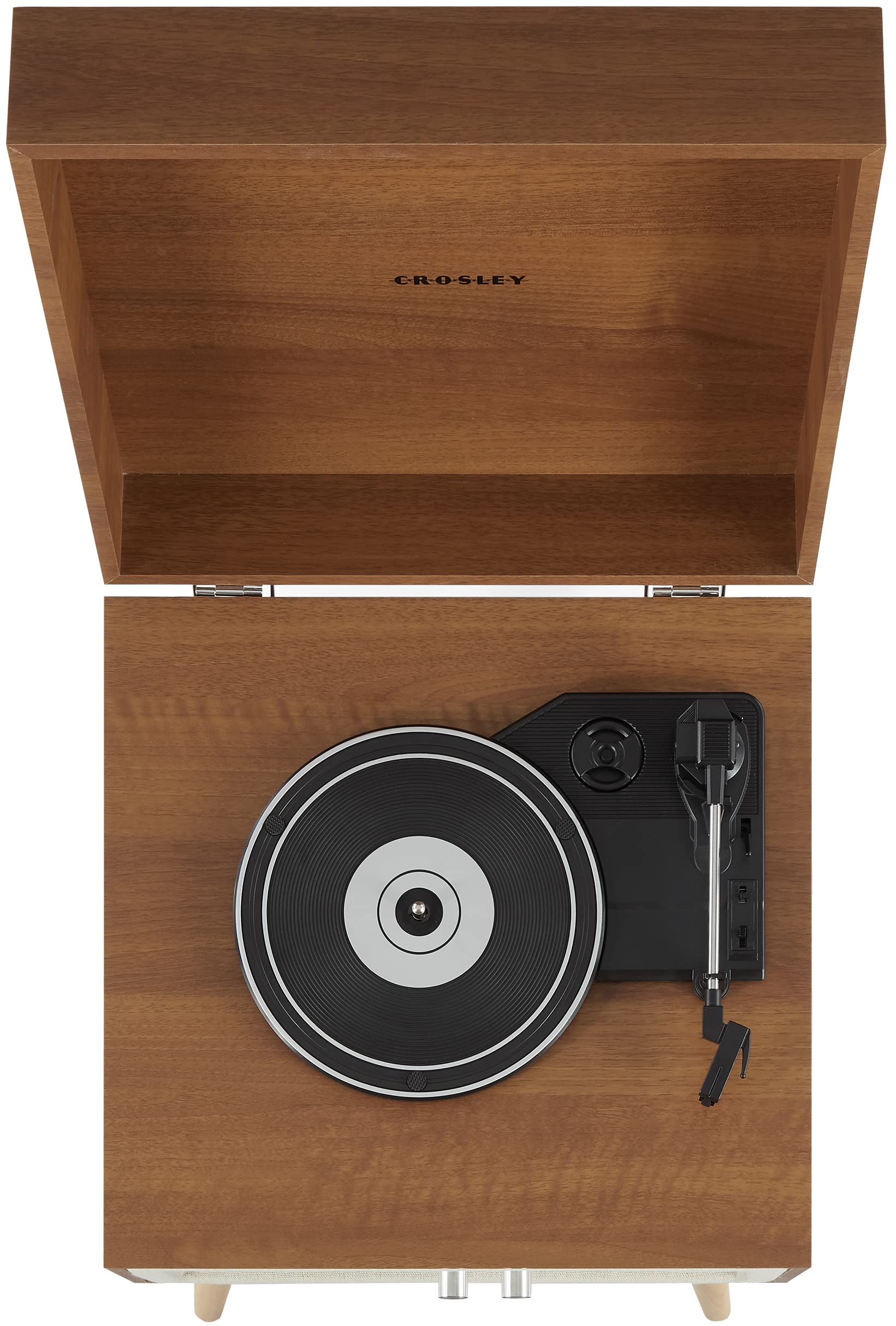 Crosley CR6235A-NA Rohe - Tocadiscos de Vinilo Bluetooth de 3 velocidades con Altavoces Integrados y Patas Desmontables, Natural
