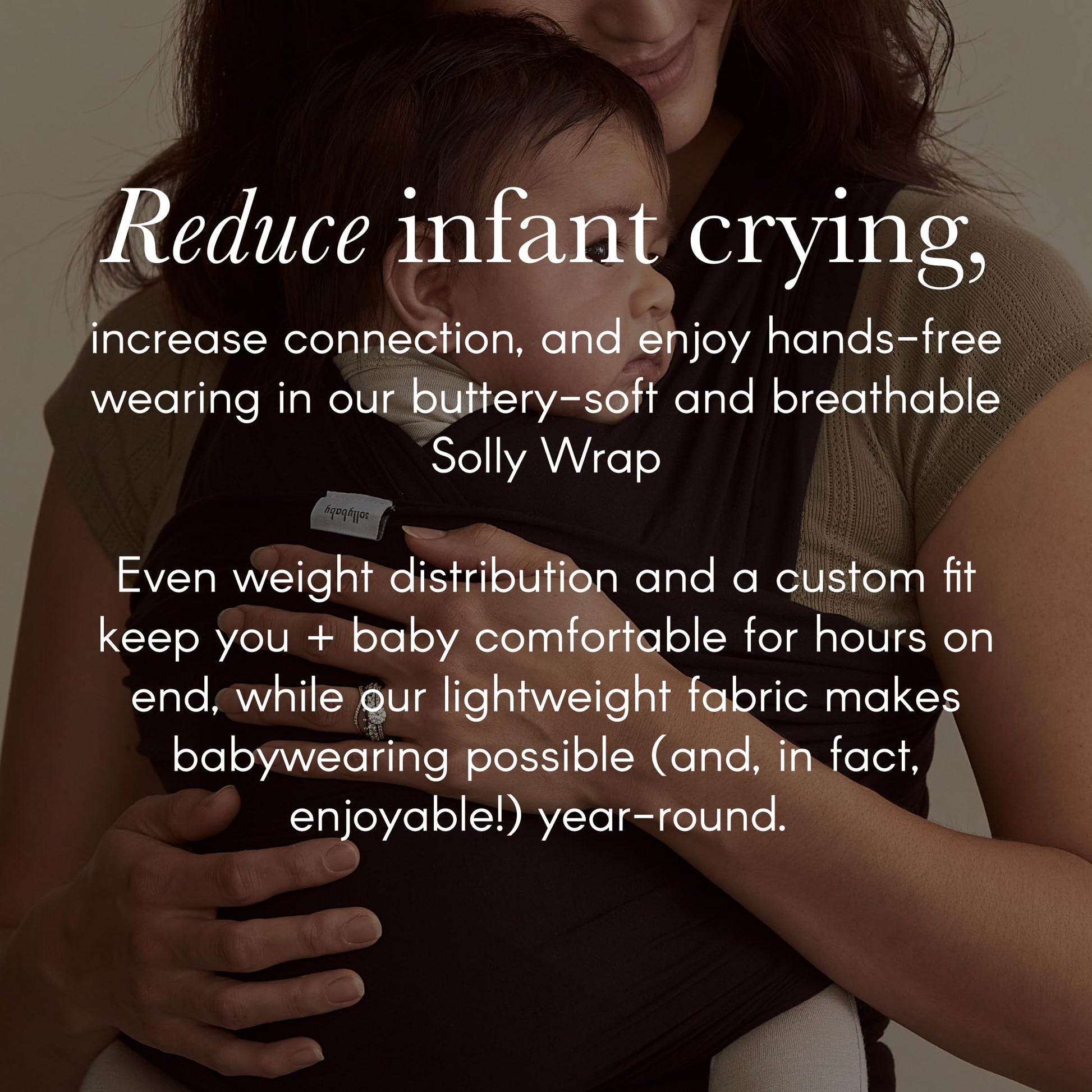 Portabebés Solly Baby Albahaca Tela Suave y Ligera para Recién Nacidos y Niños Pequeños