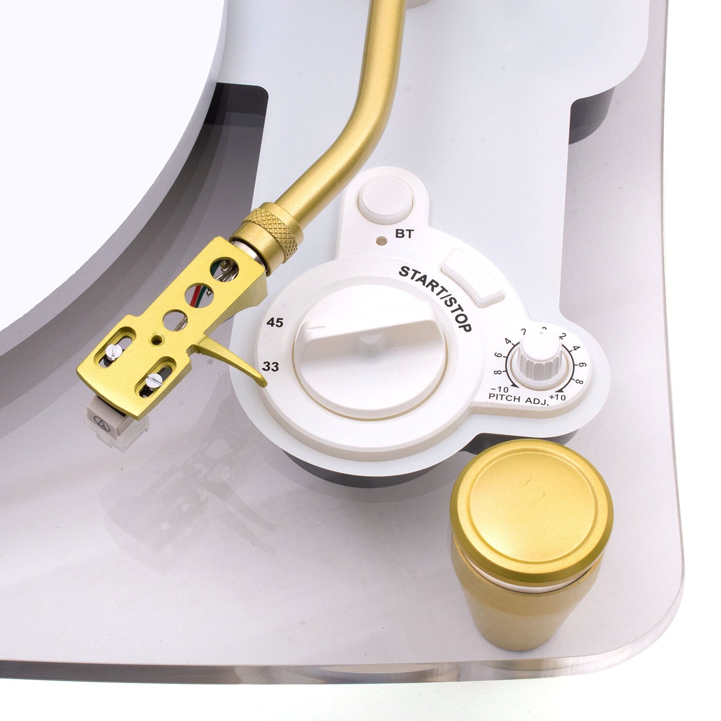 TechPlay Ghost, placa giratoria accionada por correa de 2 velocidades con transmisión Bluetooth. Se conecta a tus altavoces Bluetooth de forma inalámbrica.