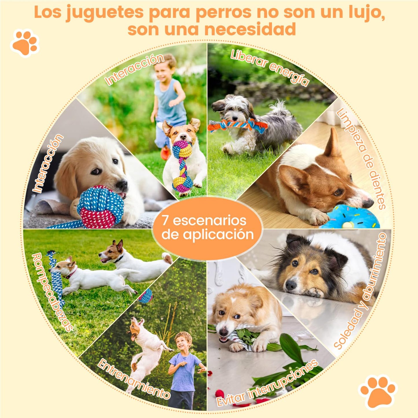 Juguete de cuerda para morder perros, 7pcs juguetes para perros pequeños, lindos juguetes para perros que chirrían ternera, juguetes duraderos para dentición cachorros, cuerdas para masticar cachorro