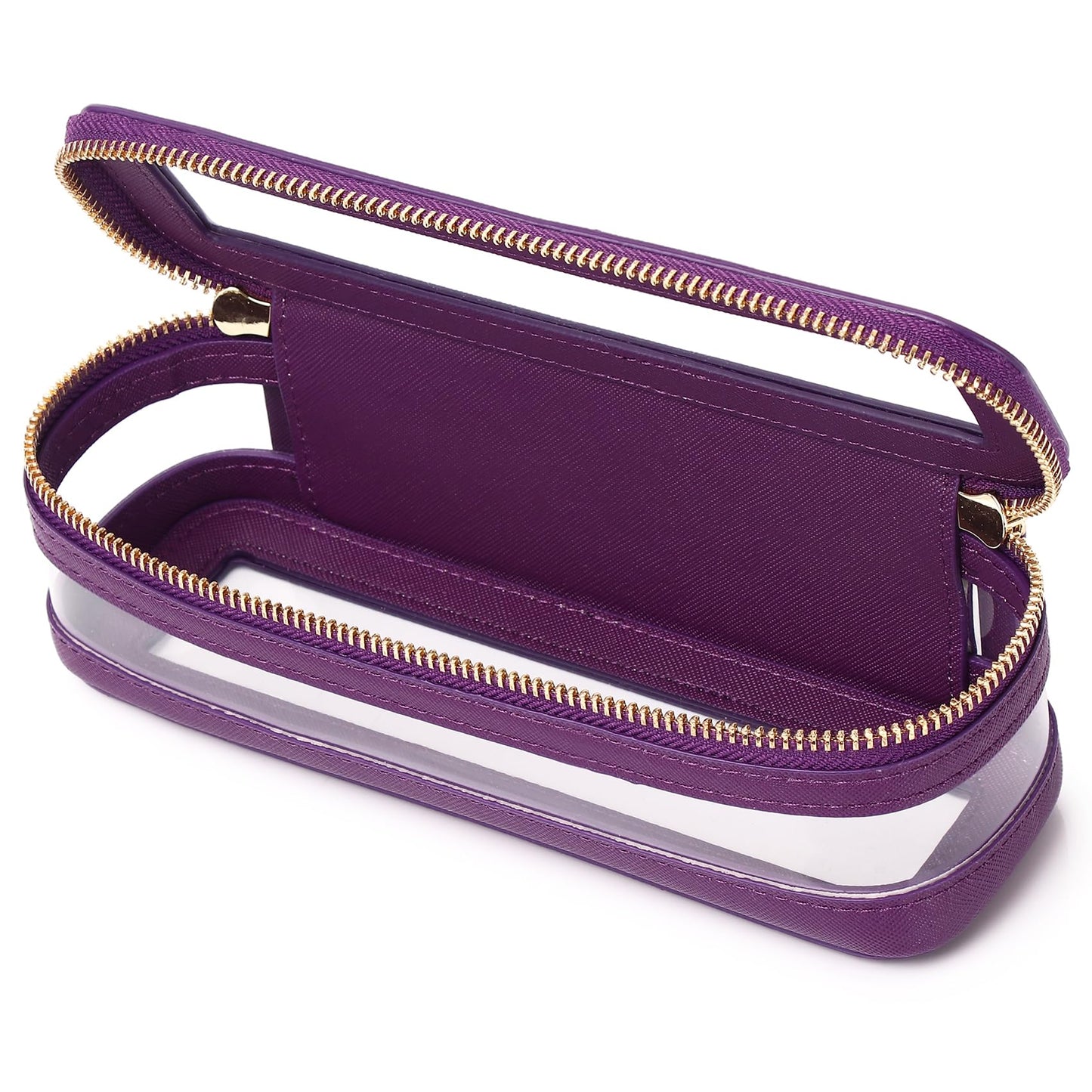 Pinkmik - Estuche para brochas de maquillaje transparente para viajes, bolsa de cosméticos y artículos de cambiador, bolsa de maquillaje delgada con cierre, organizador de cartera pequeño, esencial