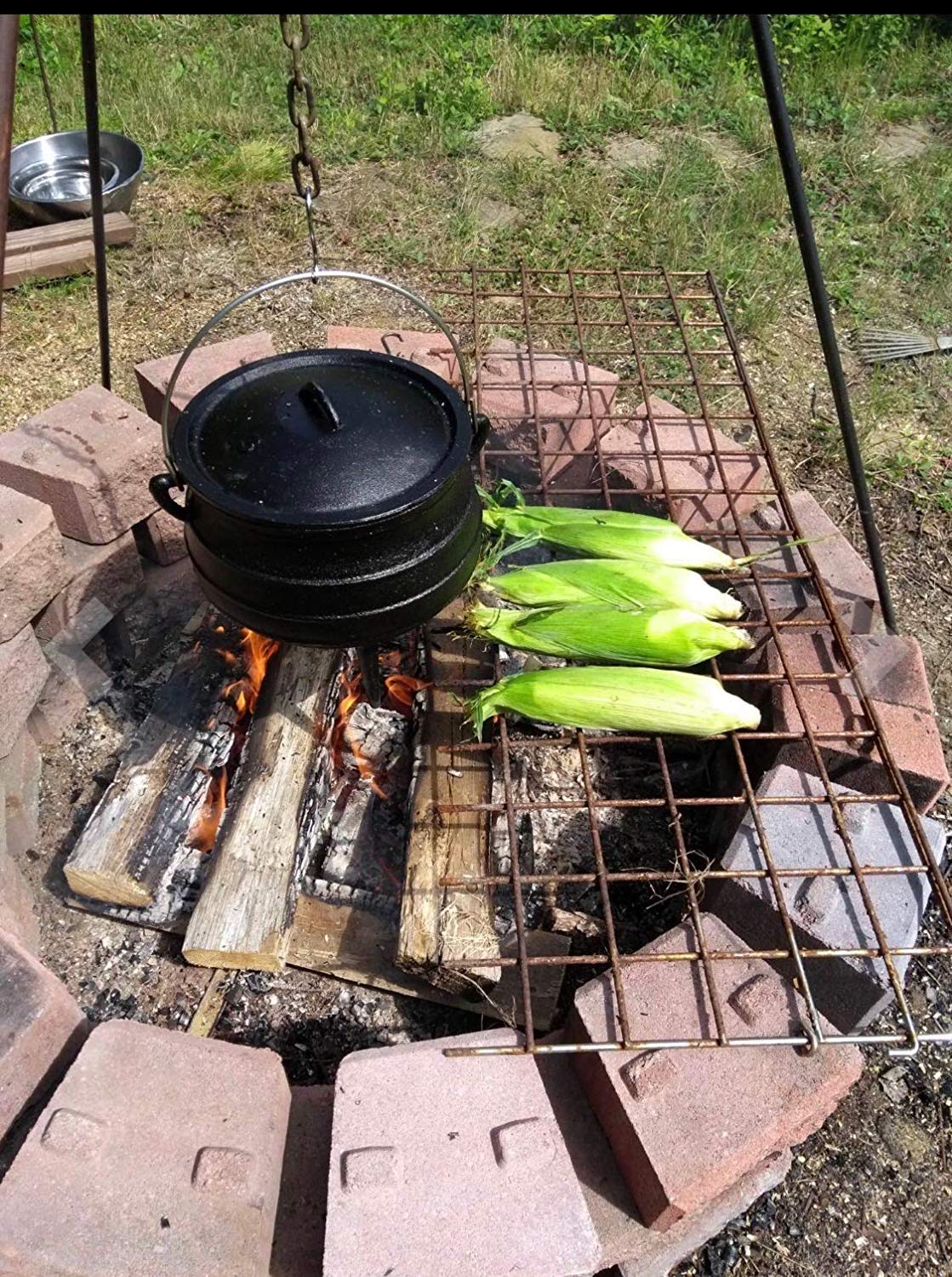Cuisiland - Olla de caldero Potjie de hierro fundido de 8.5 cuartos con tapa y 3 patas, olla de fogata presazonada de estilo sudafricano para cocinar al aire última intervensión, sopas, guisos y