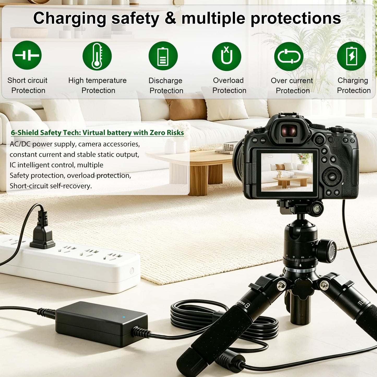 ACK-E10 DR-E10 Kit de adaptador de corriente CA y acoplador DC de repuesto para batería LP-E10 y cargador LC-E10 para cámaras Canon EOS Rebel T3 T5 T6 T7 T100, Kiss X50 X70, EOS 1100D 1200D 1300D