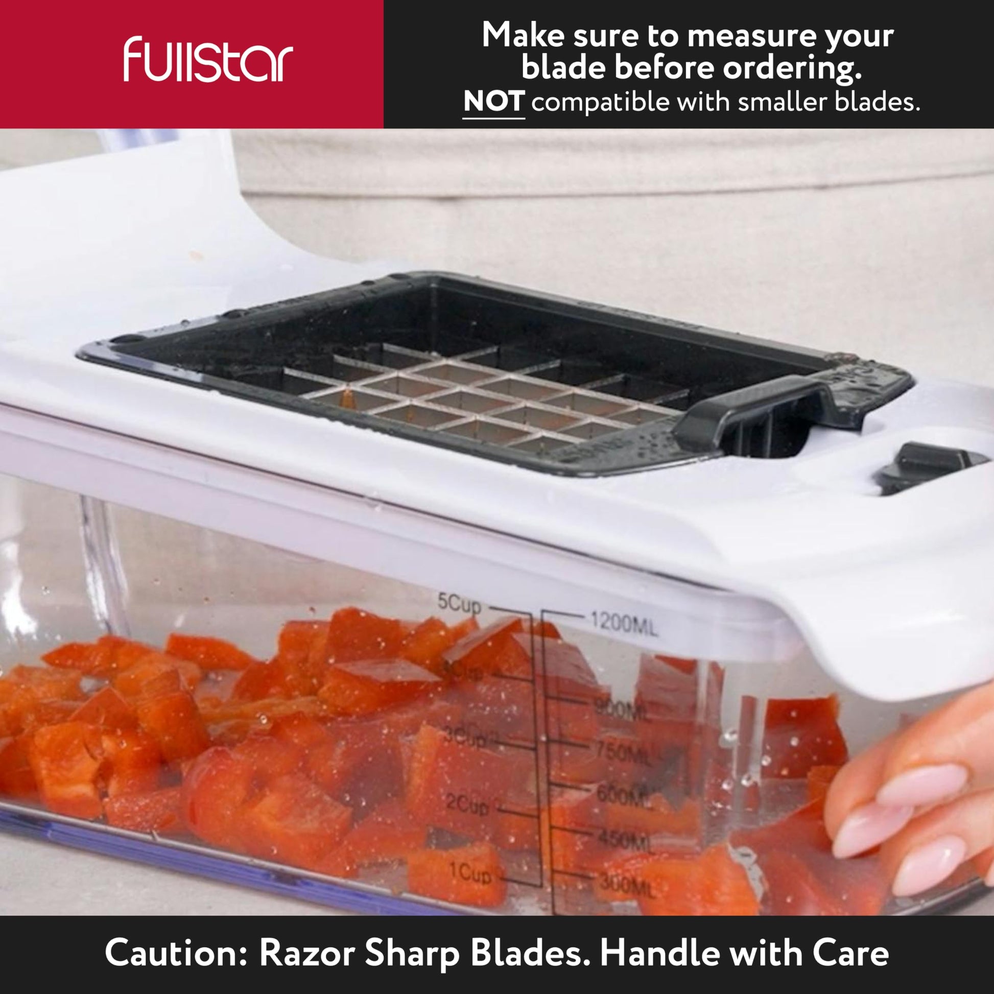 Fullstar - Juego de 2 piezas de repuesto para picador de verduras, dados grandes para papas, manzanas, peras y dados pequeños para cebollas, tomates (3.9 x 4.4 pulgadas)