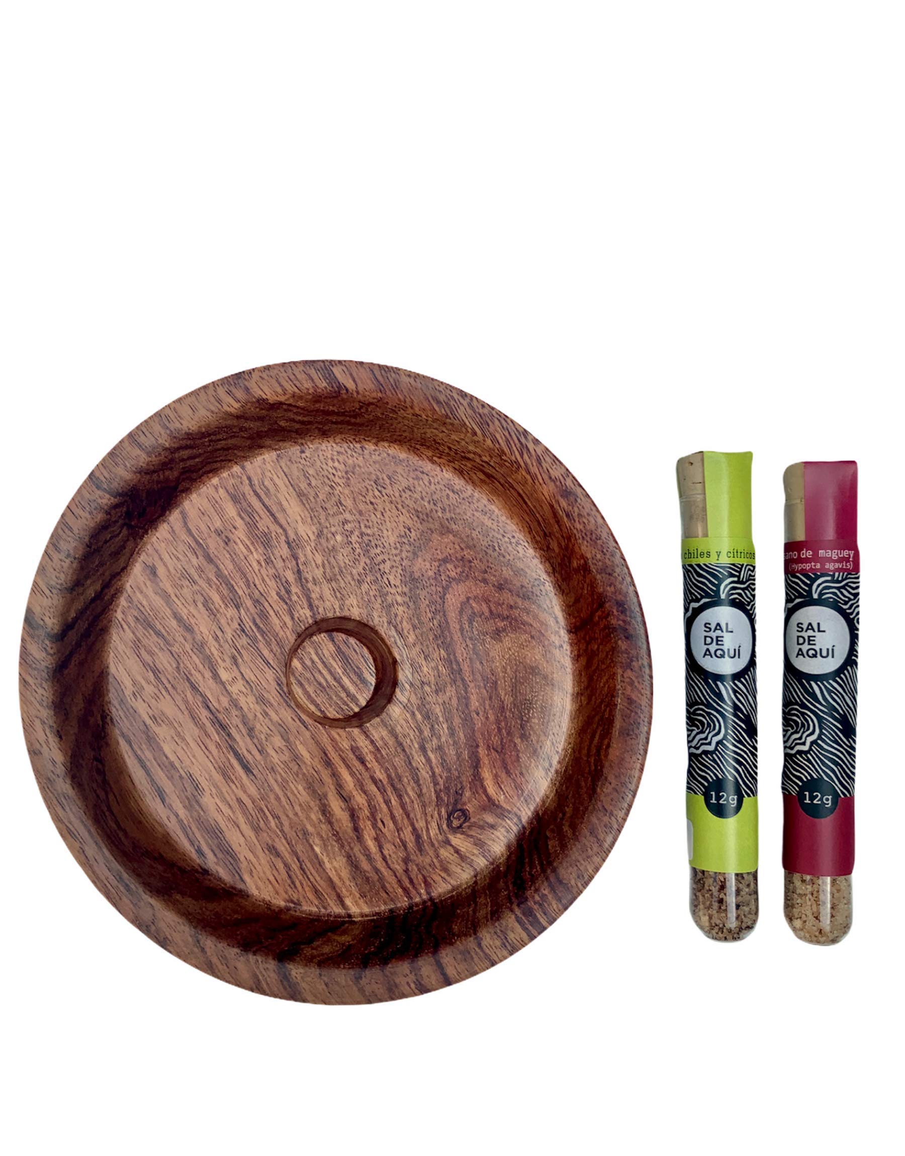Escarchador de Madera SAL DE AQUÍ Bálsamo Hecho a Mano con Sal de Gusano y Chapulín para Cocteles