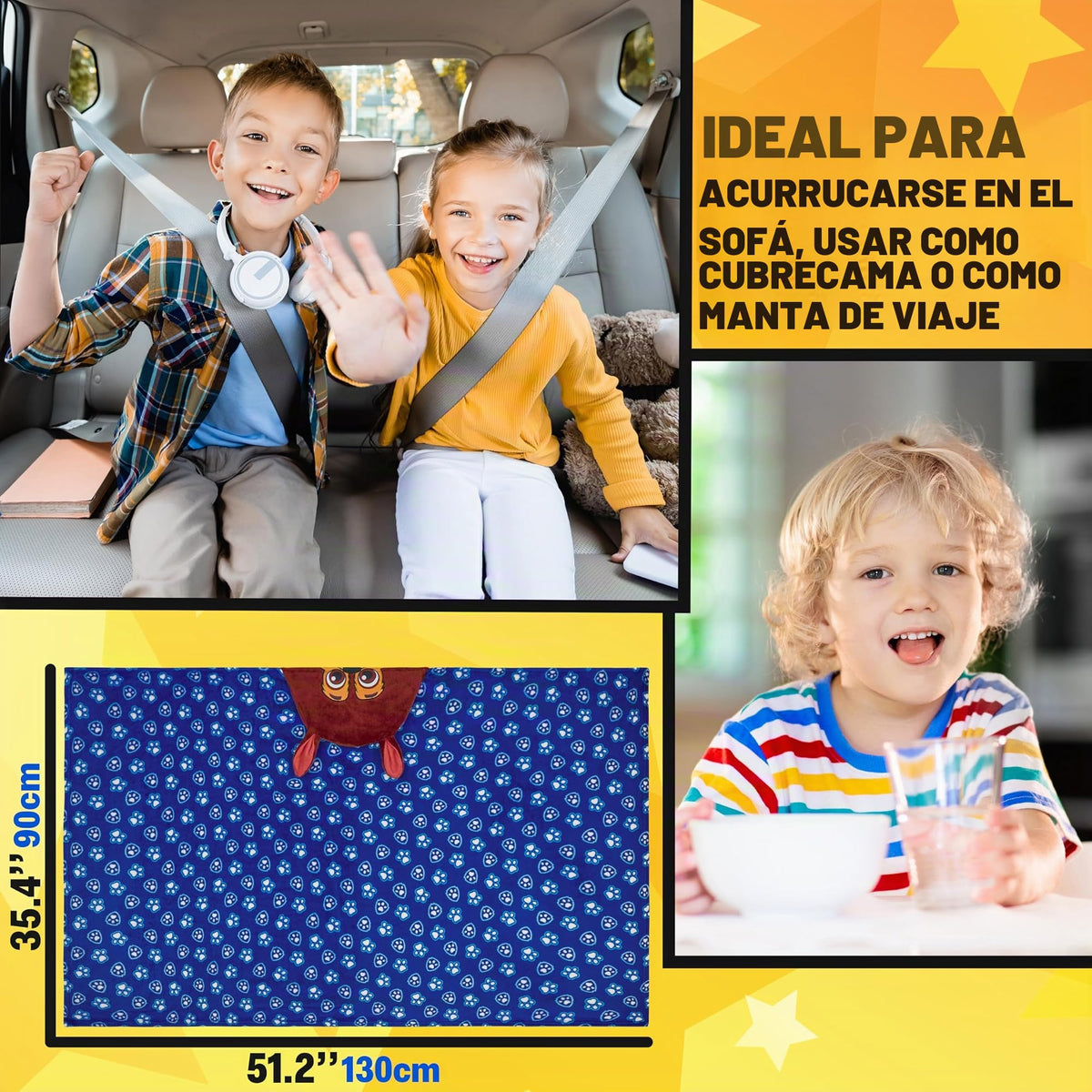 Get Trend Paw Patrol - Manta con capucha para niños (Patrulla Canina Azul)