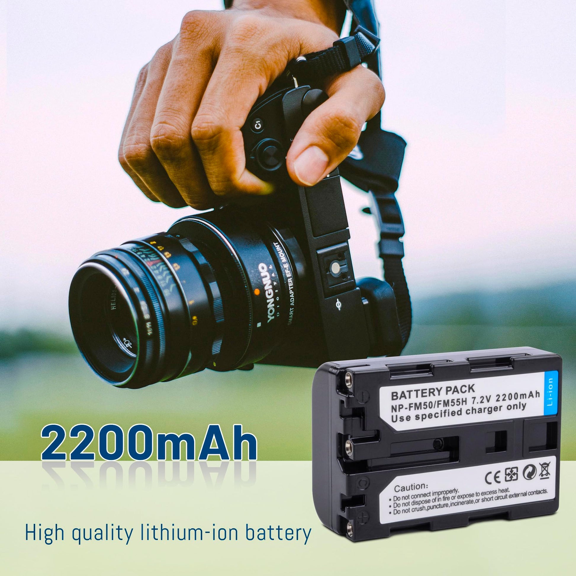 Baterías de Repuesto y Cargador Compatible Sony NP-FM50 NP-FM30 NP-QM50 NP-FM55H Tipo M Paquete de 2