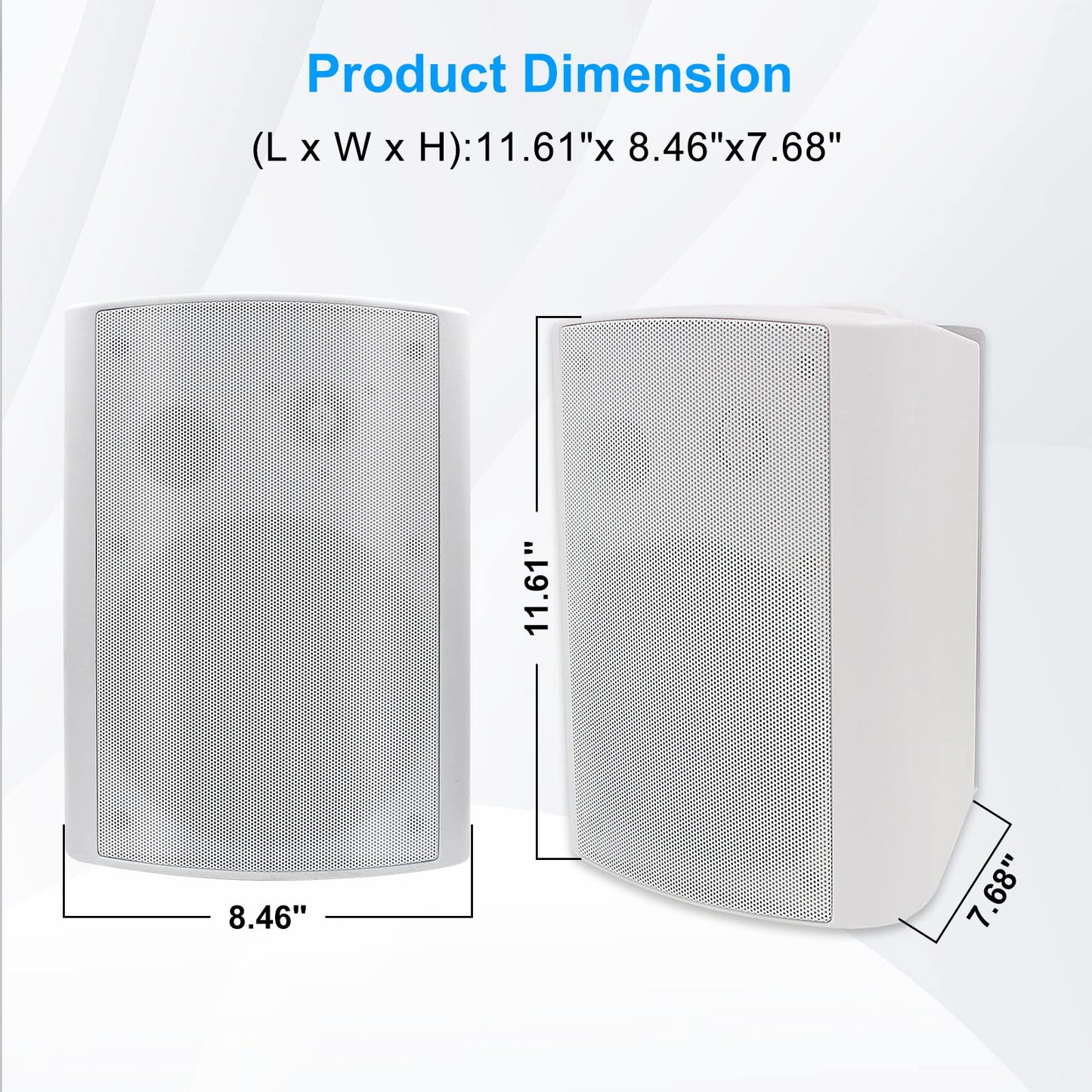 Herdio Bluetooth Bocinas para Exterior, 6,5 Pulgadas 400W Altavoces para Exteriores, Impermeable, Amplificador Superior, Amplia Cobertura De Sonido Estéreo, para Patio, Terraza, Patio Trasero (Blanco)