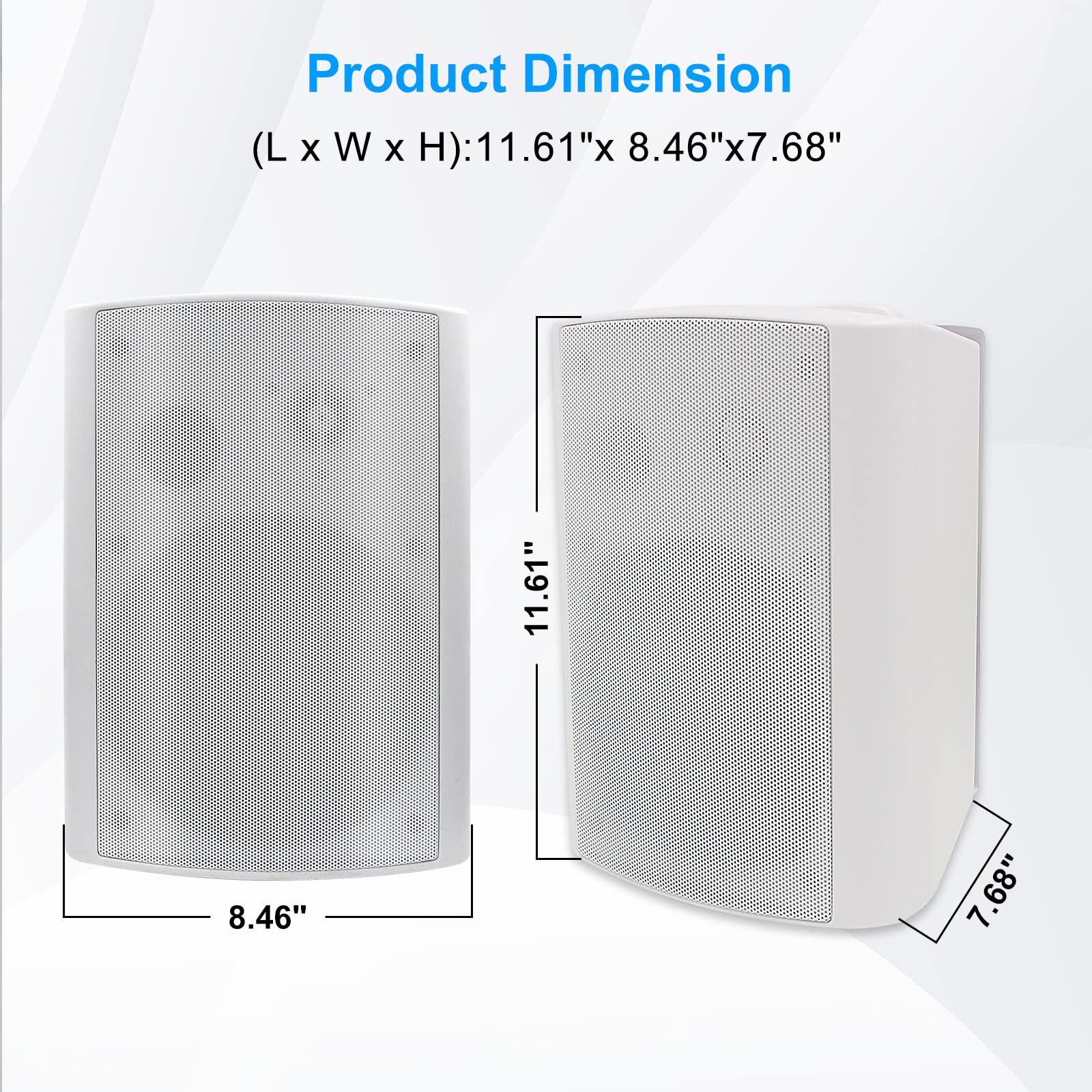Herdio Bluetooth Bocinas para Exterior, 6,5 Pulgadas 400W Altavoces para Exteriores, Impermeable, Amplificador Superior, Amplia Cobertura De Sonido Estéreo, para Patio, Terraza, Patio Trasero (Blanco)