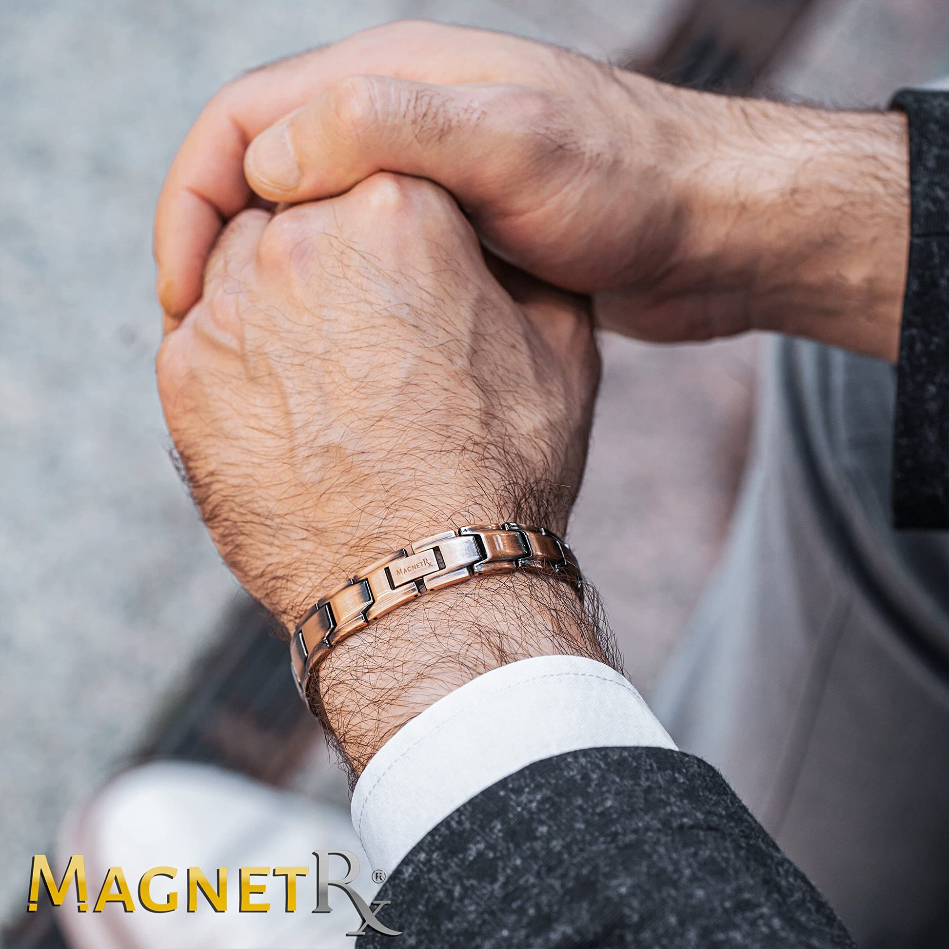 Pulsera de Cobre Puro MagnetRX Marrón Ultra Resistente Estilo Leo para Hombre