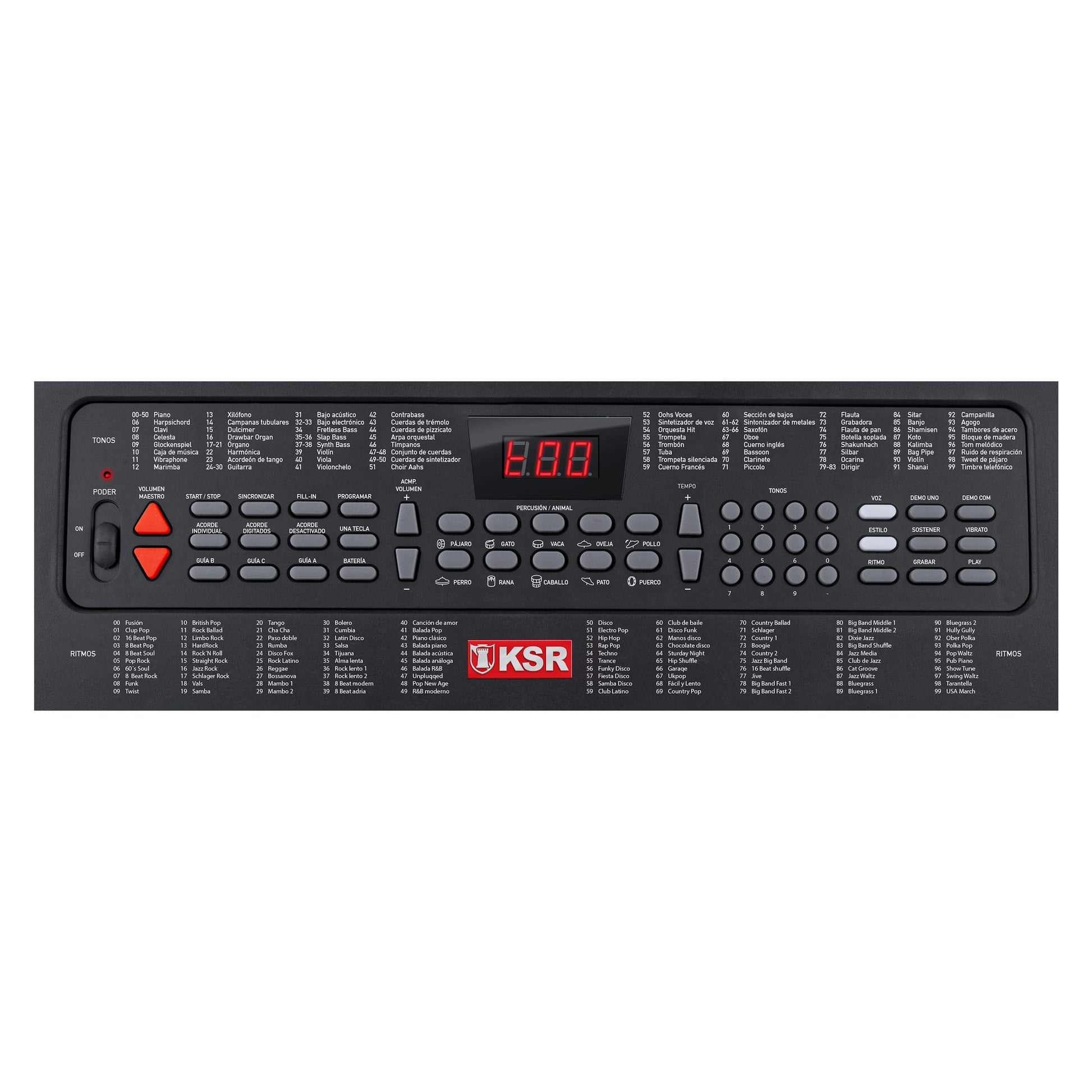Teclado Musical Kaiser Negro 54 Teclas 100 Tonos Función Grabar Audio
