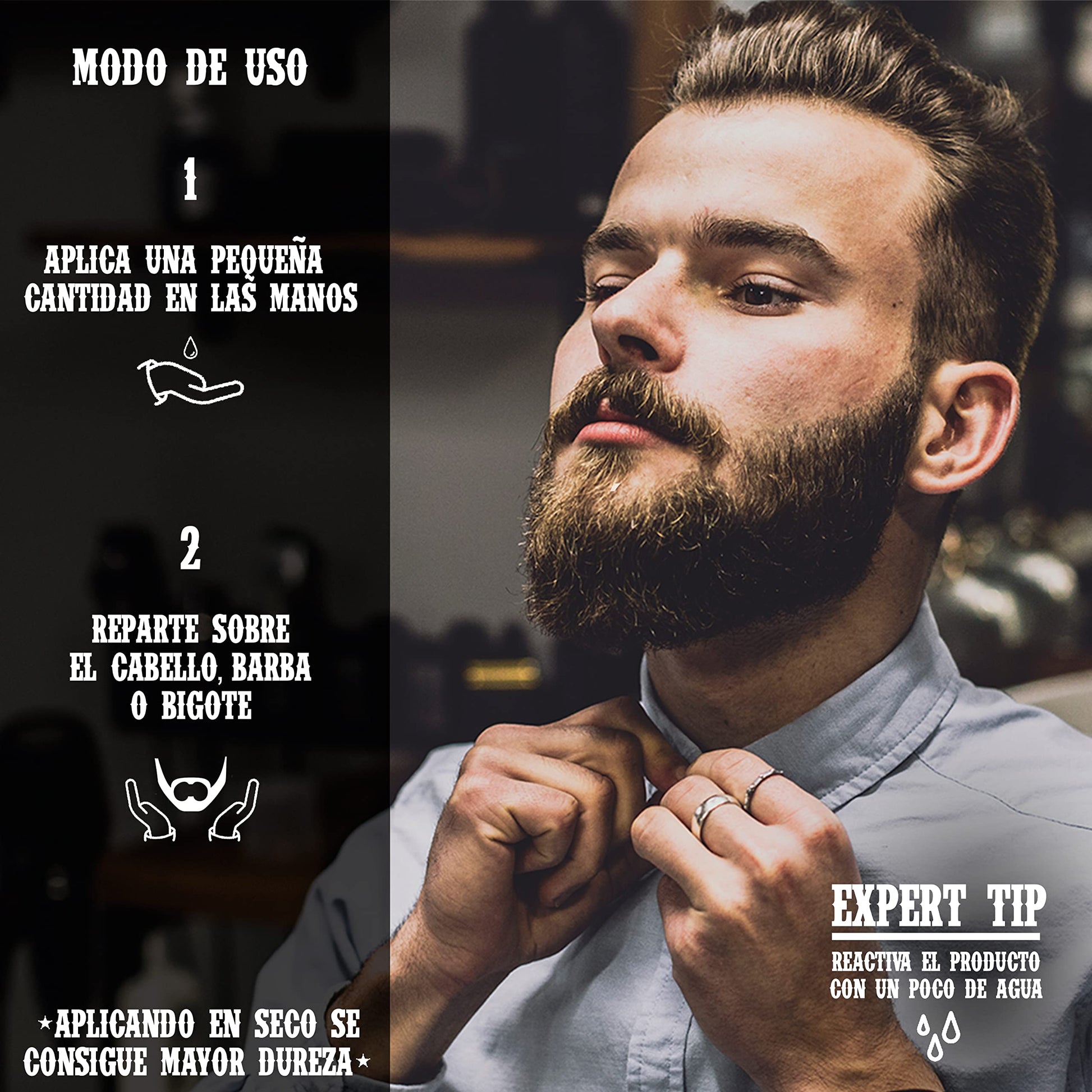 Mamba Shave | Cera para Cabello y Barba - Strong Hold | 120 ml | Cera para Cabello de Fijación Firme Moldea con facilidad el Cabello y la barba. Cera para Cabello y Barba. STRONG HOLD Hair Wax for Men.