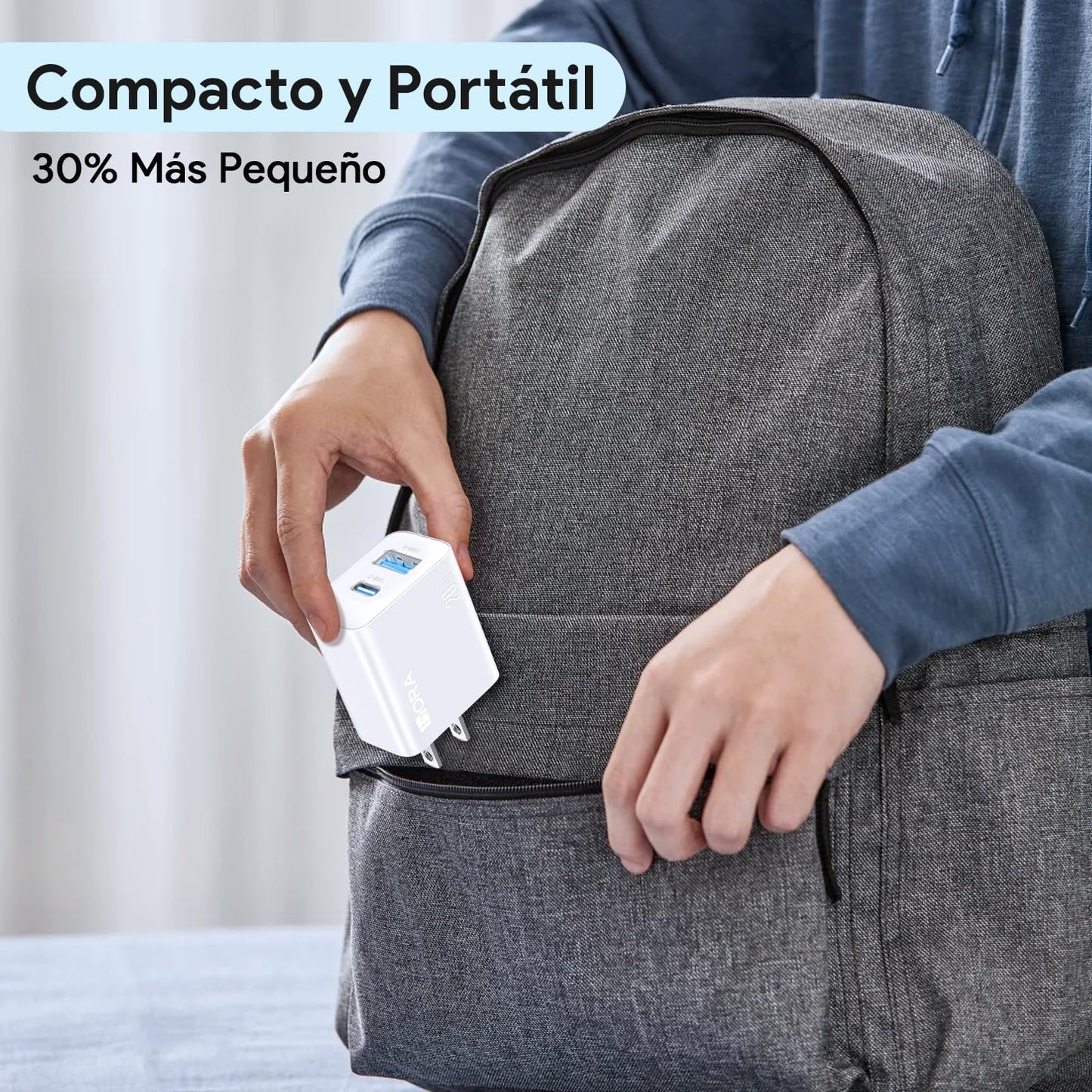 1 Hora 3 Paquetes Cargador Carga Rápida 20W 2 en 1, Cargador Tipo C PD 20W + USB A QC 18W con Cable C a C, Compatible con IP 15 14 13 Pro MAX XS, Galaxy S24/S23/S22/S21+/Note 10, iPad Pro
