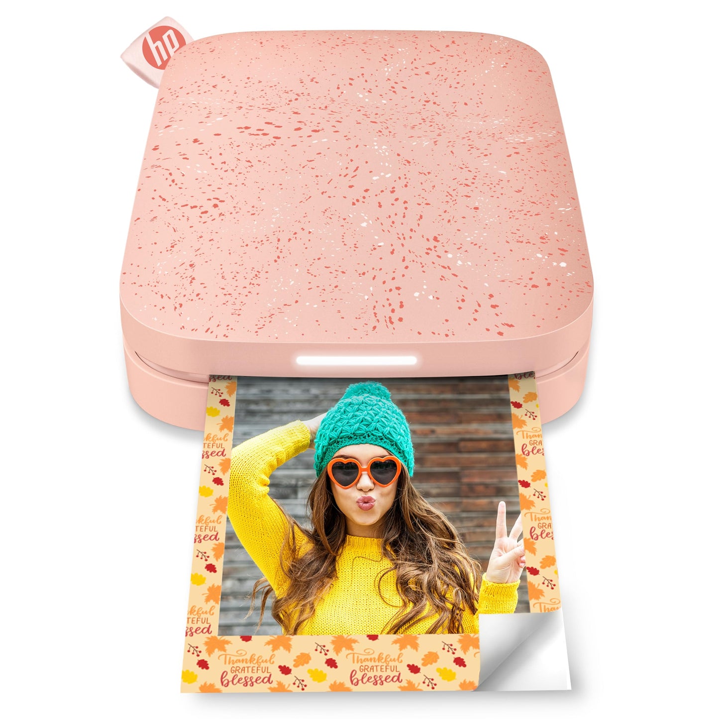 HP - Impresora fotográfica portátil Sprocket, imprime al instante fotos con reverso adhesivo de 2 x 3 pulgadas desde tu teléfono, Blush 1AS89A