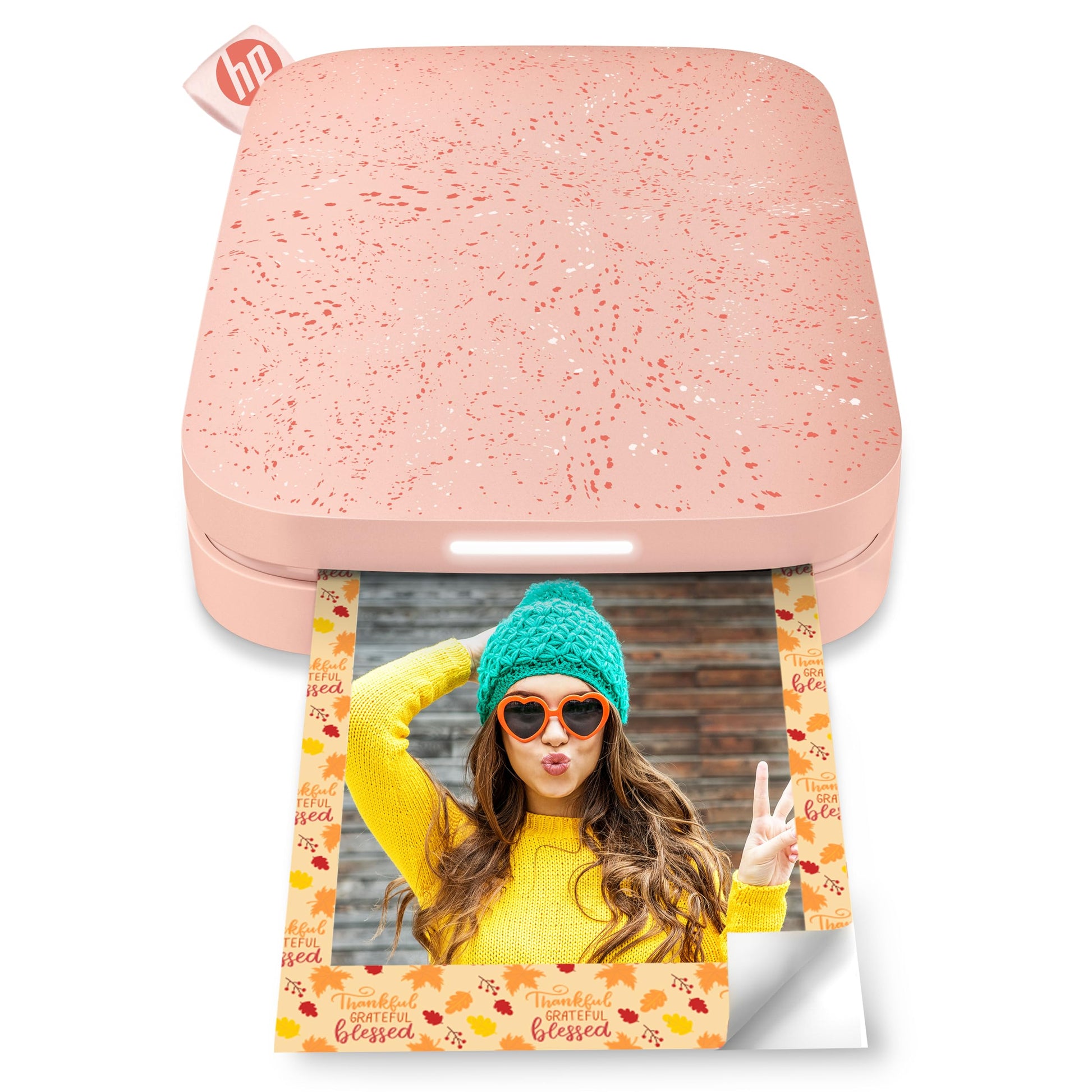 HP - Impresora fotográfica portátil Sprocket, imprime al instante fotos con reverso adhesivo de 2 x 3 pulgadas desde tu teléfono, Blush 1AS89A
