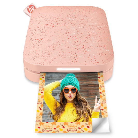 HP - Impresora fotográfica portátil Sprocket, imprime al instante fotos con reverso adhesivo de 2 x 3 pulgadas desde tu teléfono, Blush 1AS89A