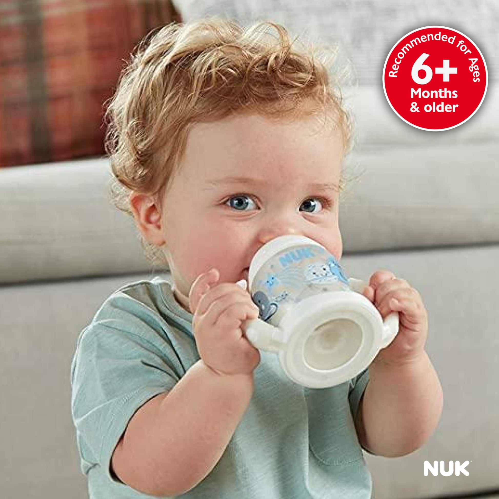 NUK - Taza para estudiantes de más de 6 meses, colección atemporal, exclusiva de Amazon, 5 onzas, paquete de 2 – sin BPA, a prueba de derrames