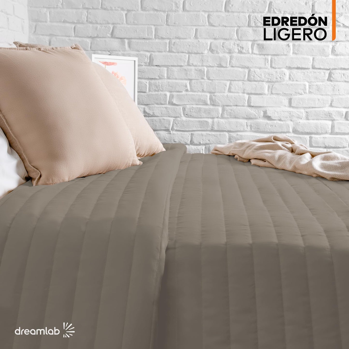 Edredón Dreamlab Arena Relleno de Suaves Microfibras Recubiertas con Gel Hipoalergénico para Cama Individual