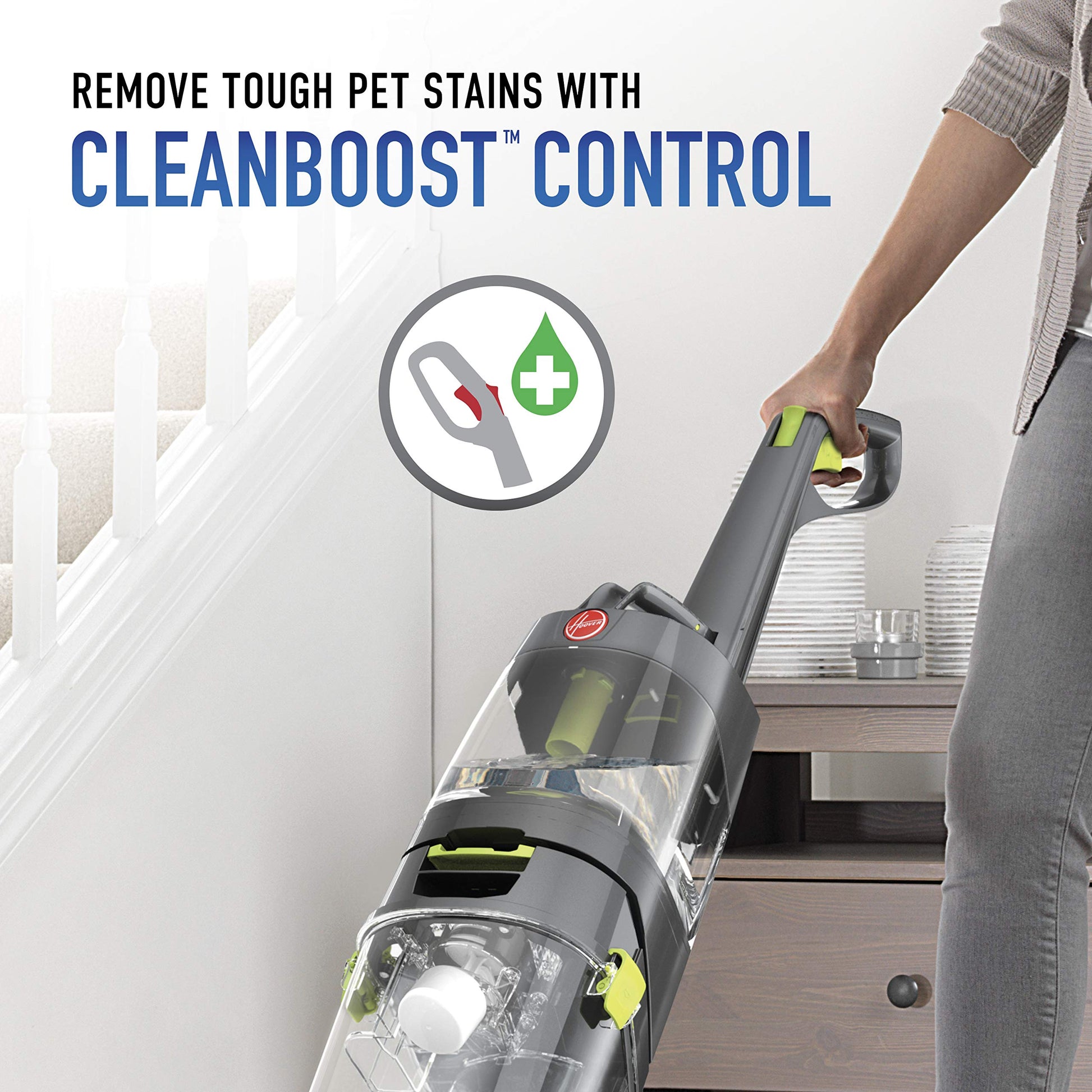 Hoover Pro Clean - Máquina limpiadora de alfombras Vertical para Mascotas, máquina de champú para alfombras para el hogar y Mascotas, combina con una solución portátil hogar Brillante y