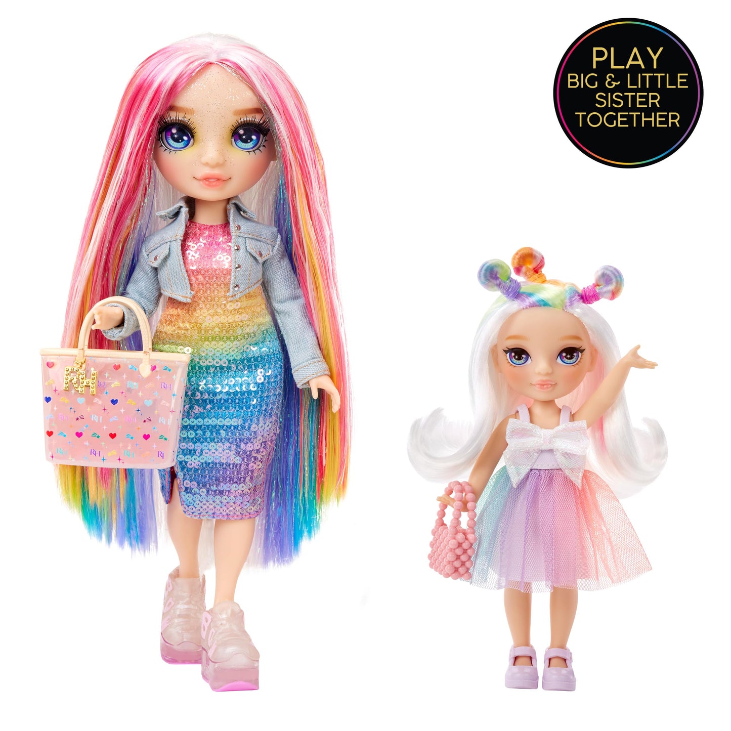 Muñeca de Moda Rainbow High Opal Raine Arco Iris Articulable con Bolso y Unicornio para Niños y Coleccionistas