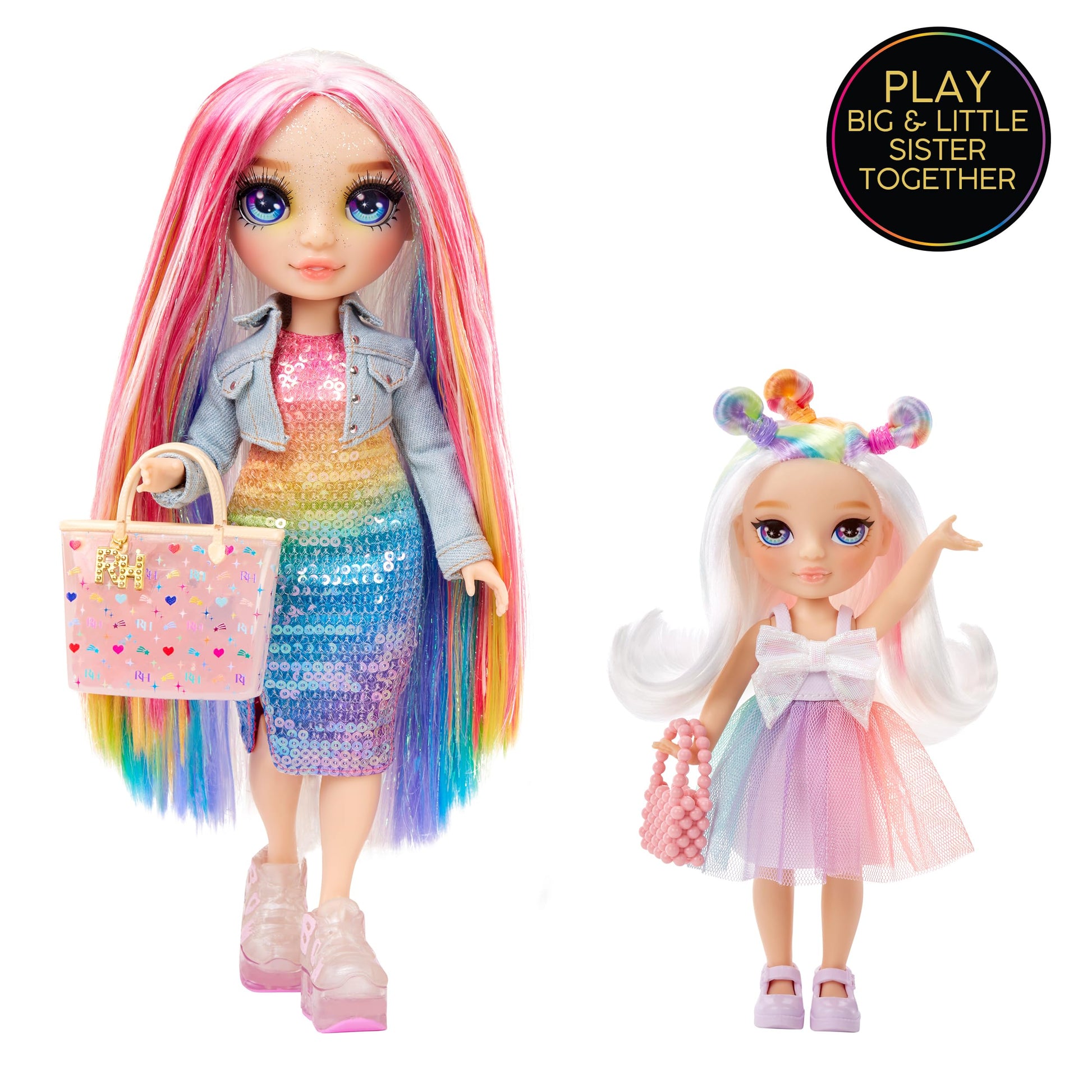 Muñeca de Moda Rainbow High Opal Raine Arco Iris Articulable con Bolso y Unicornio para Niños y Coleccionistas