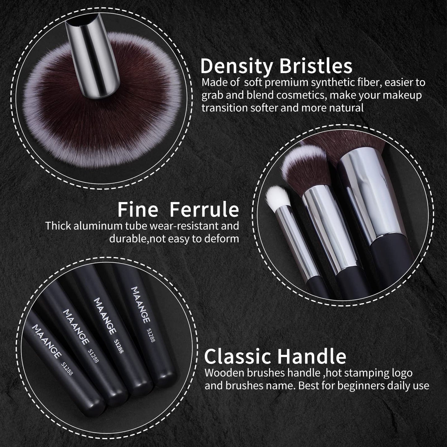 Brochas de Maquillaje Profesional 30 Piezas kit Alta Calidad Sintético Brochas Maquillaje Sombras de Brochas para Ojos en Polvo para Base de Maquillaje -Negro