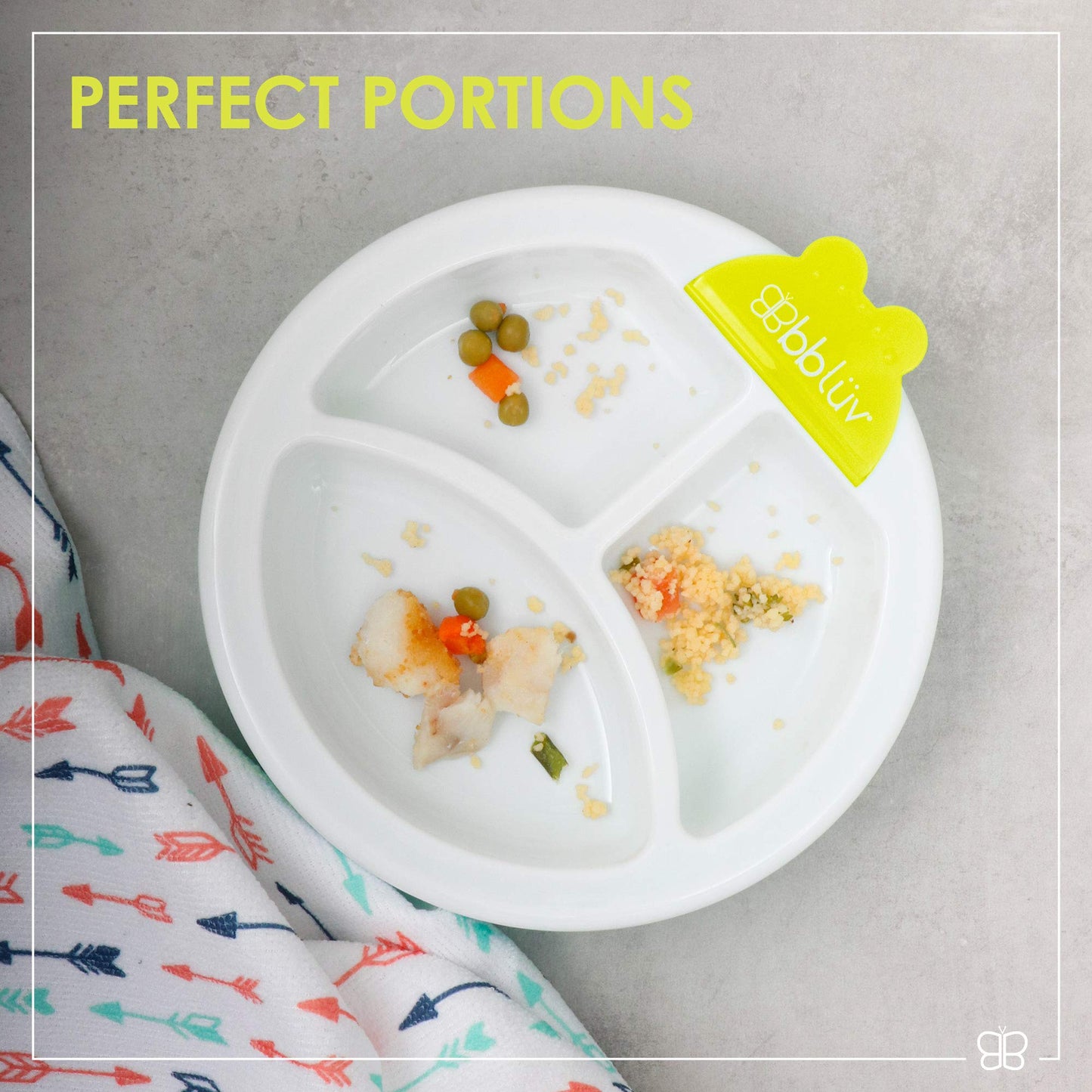 Bblüv Platö - Plato de alimentación calentadora con 3 compartimentos con base de succión para bebé a niño (color), sin BPA ni ftalatos, lima