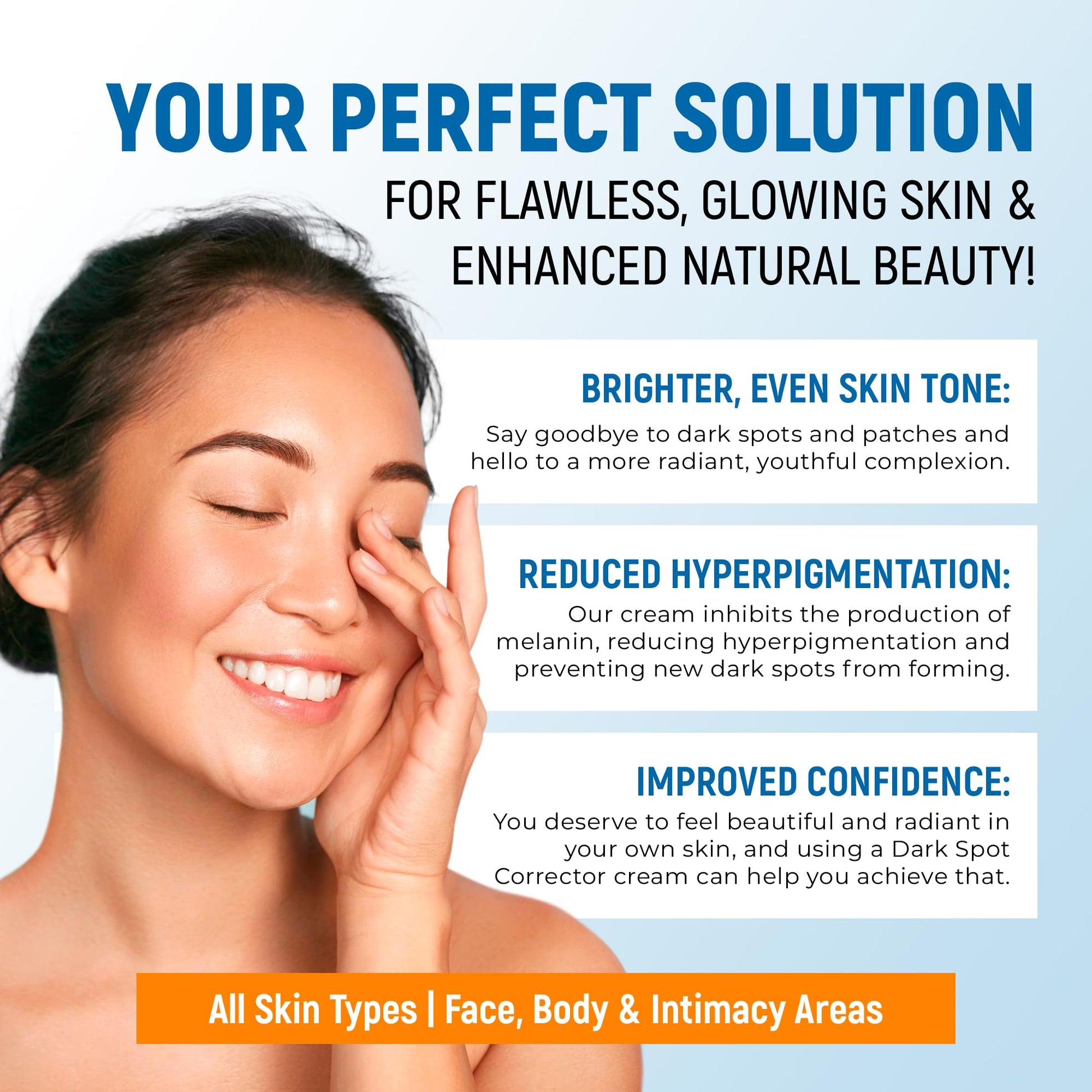 Dark Spot Remover for Face and Body - 43% Active Ingredients Blend with Vitamin C, Niacinamide, Collagen - Skin Lightening Cream for Women and Men - Dark Spot Corrector - Brightening Cream