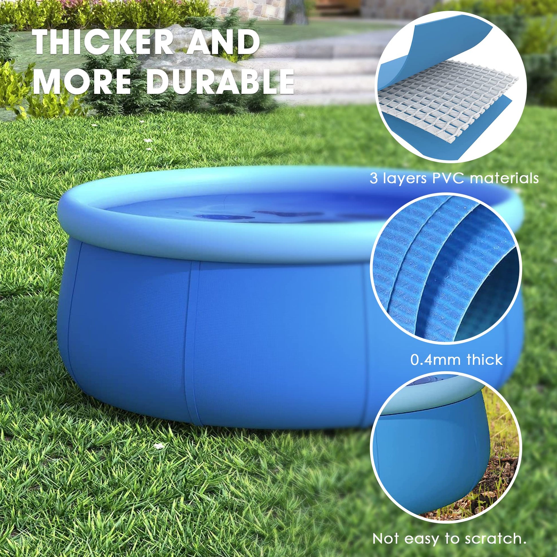 Piscina Inflable Familiar Anillo Superior para Patio Trasero