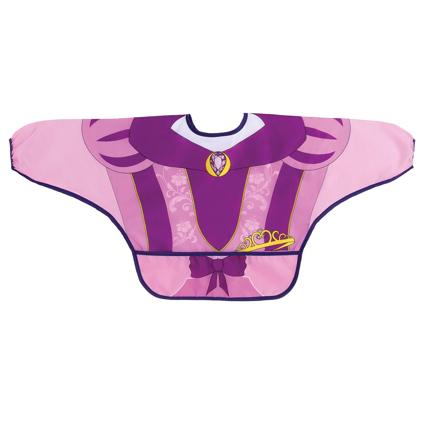 Dreambaby Baberos de personaje para niña: Princesa y Hada. 2 piezas, Manga larga, Plástico impermeable fácil de limpiar, con bolsillo, ideal para comer o pintar, 1 a 4 años.