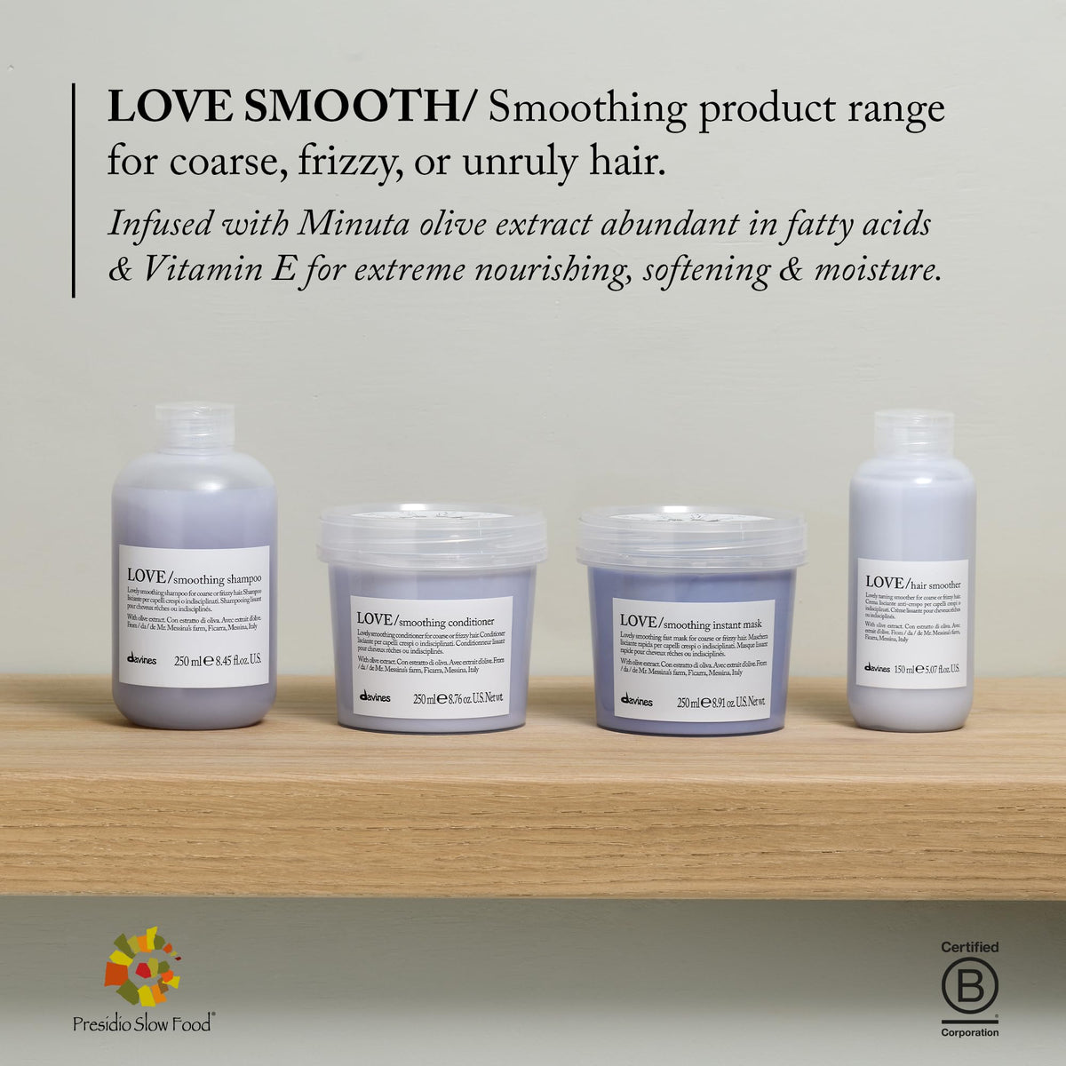 Davines LOVE Smoothing Shampoo | Shampoo Anti-frizz| 250 ml